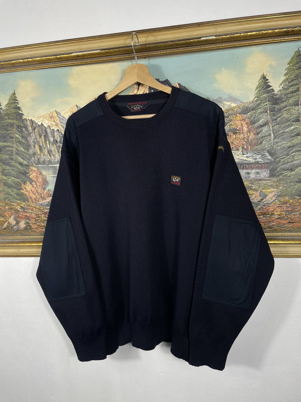 Designer × Paul & Shark × Vintage Retro 90s Navy Sweater Paul & Shark Pull Knitwear Jumper Size US L / EU 52-54 / 3 - 3 Thumbnail