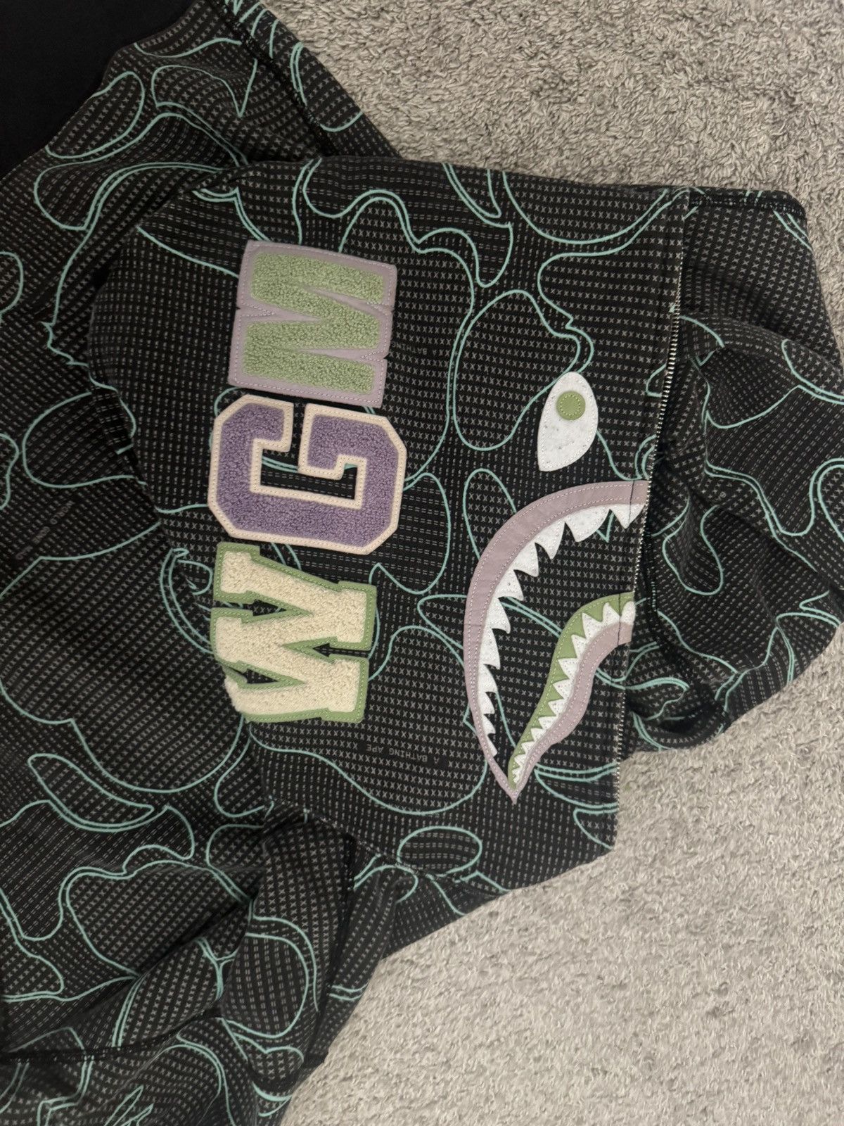 Bape BAPE Text Code Camo Shark Full Zip Hoodie Size US L / EU 52-54 / 3 - 3 Thumbnail