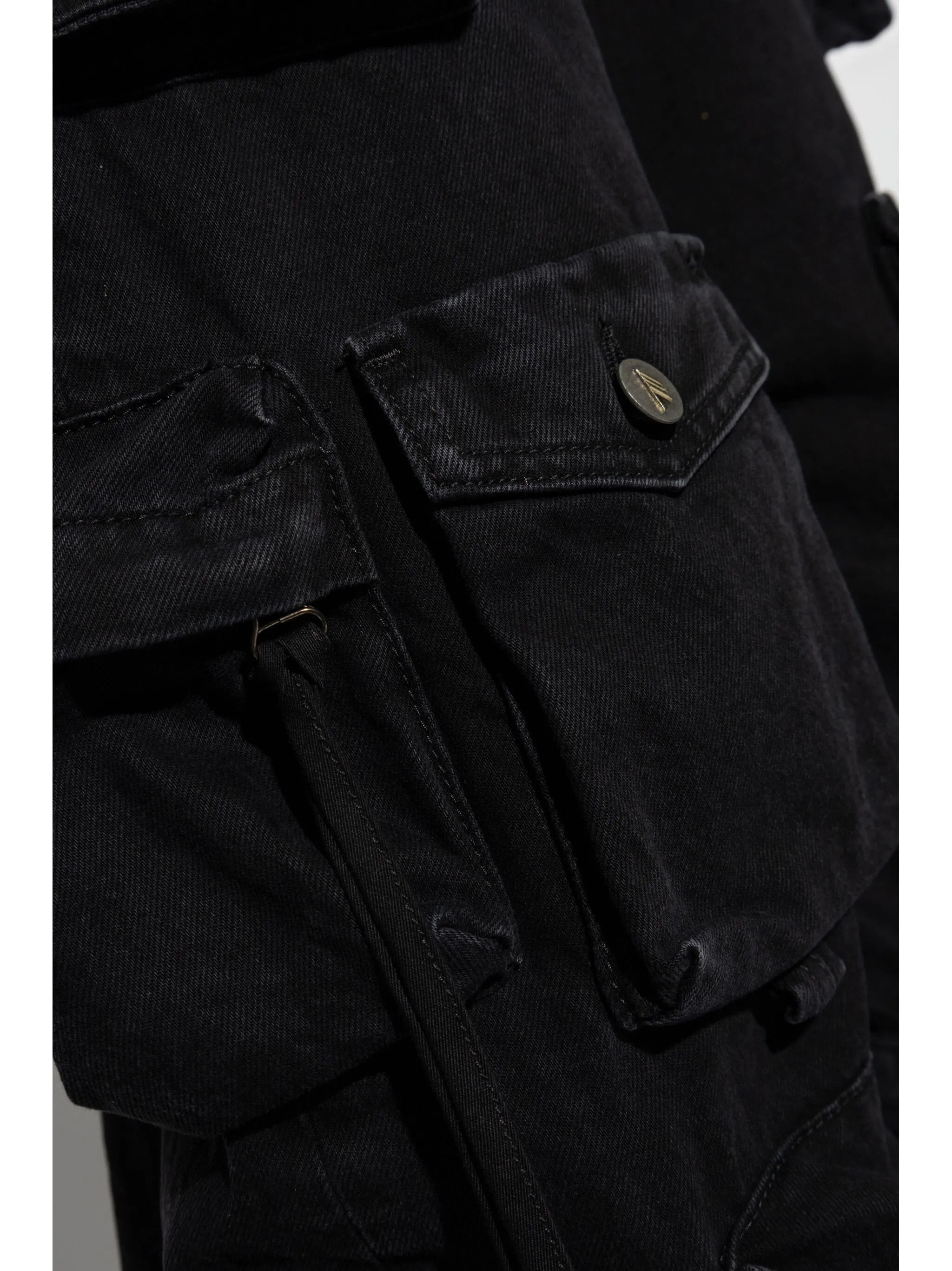 The Attico o1s22i1n0325 Fern Cargo Jeans in Black Size 25" / US 0 / IT 36 - 5 Thumbnail