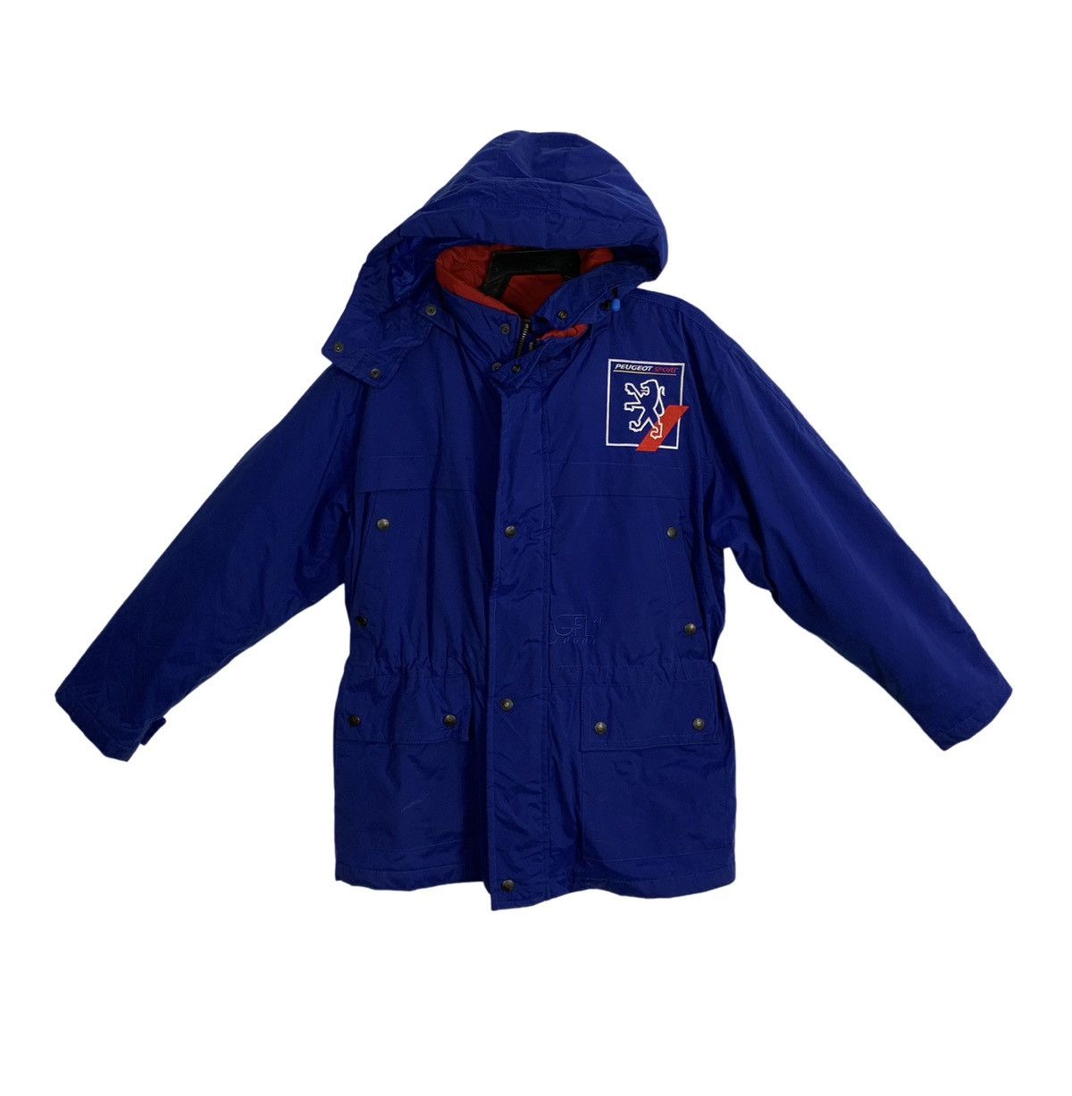 Vintage Peugeot Sport Rally Team Winter Coat Gillete Hooded Padded Size US XL / EU 56 / 4 - 1 Thumbnail