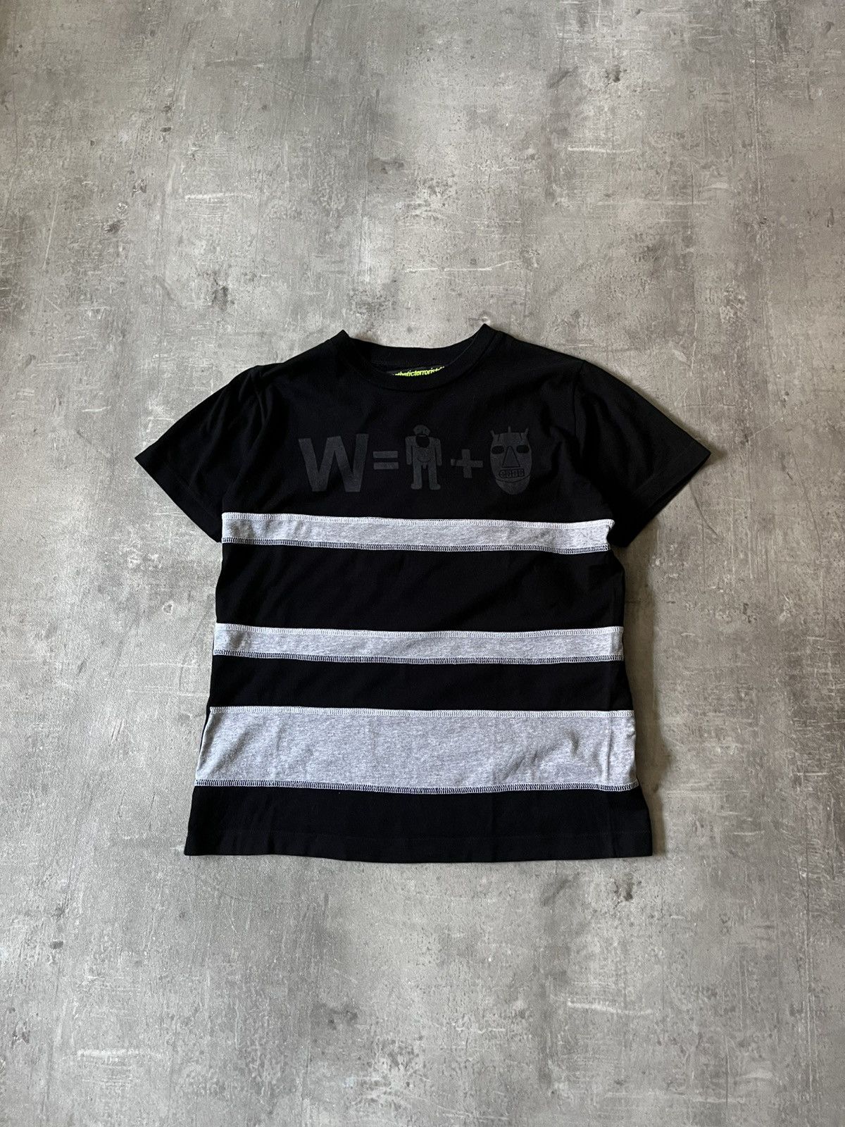 Aestheticterrorists by Walter black T-shirt striped rare