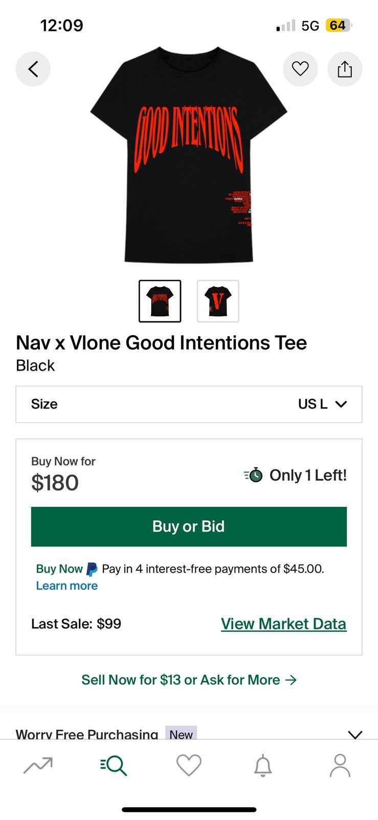 Vlone Nav x Vlone Good Intentions tee Size US L / EU 52-54 / 3 - 4 Thumbnail