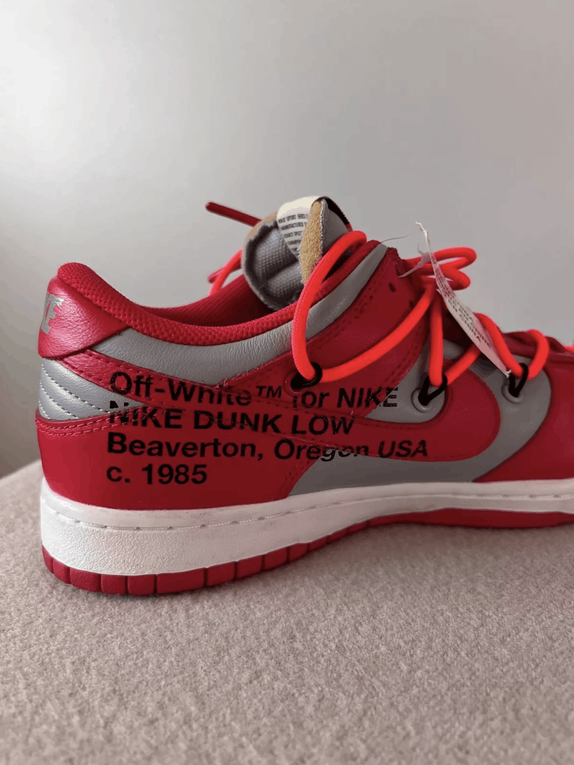 Nike × Off-White Off White Nike Dunk Low in University Red Size US 8.5 / EU 41-42 - 6 Thumbnail