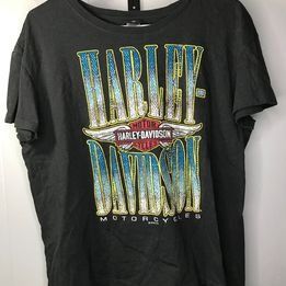 Harley Davidson Harley Davidson motorcycle Bedazzled crop short sleeve t shi Size L / US 10 / IT 46 - 1 Thumbnail