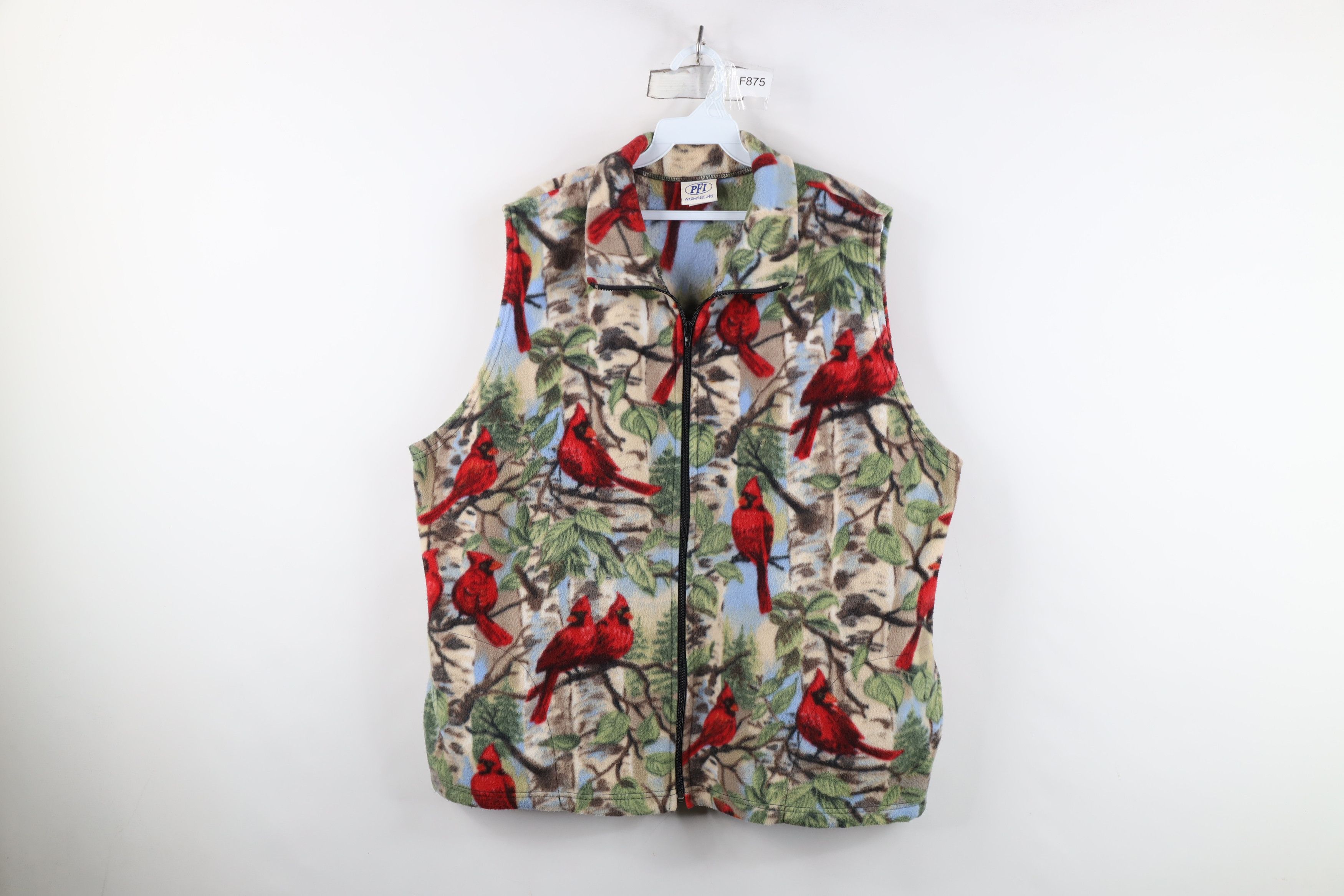 Vintage Vintage 90s Streetwear All Over Print Fleece Vest Jacket USA Size XL / US 12-14 / IT 48-50 - 1 Thumbnail