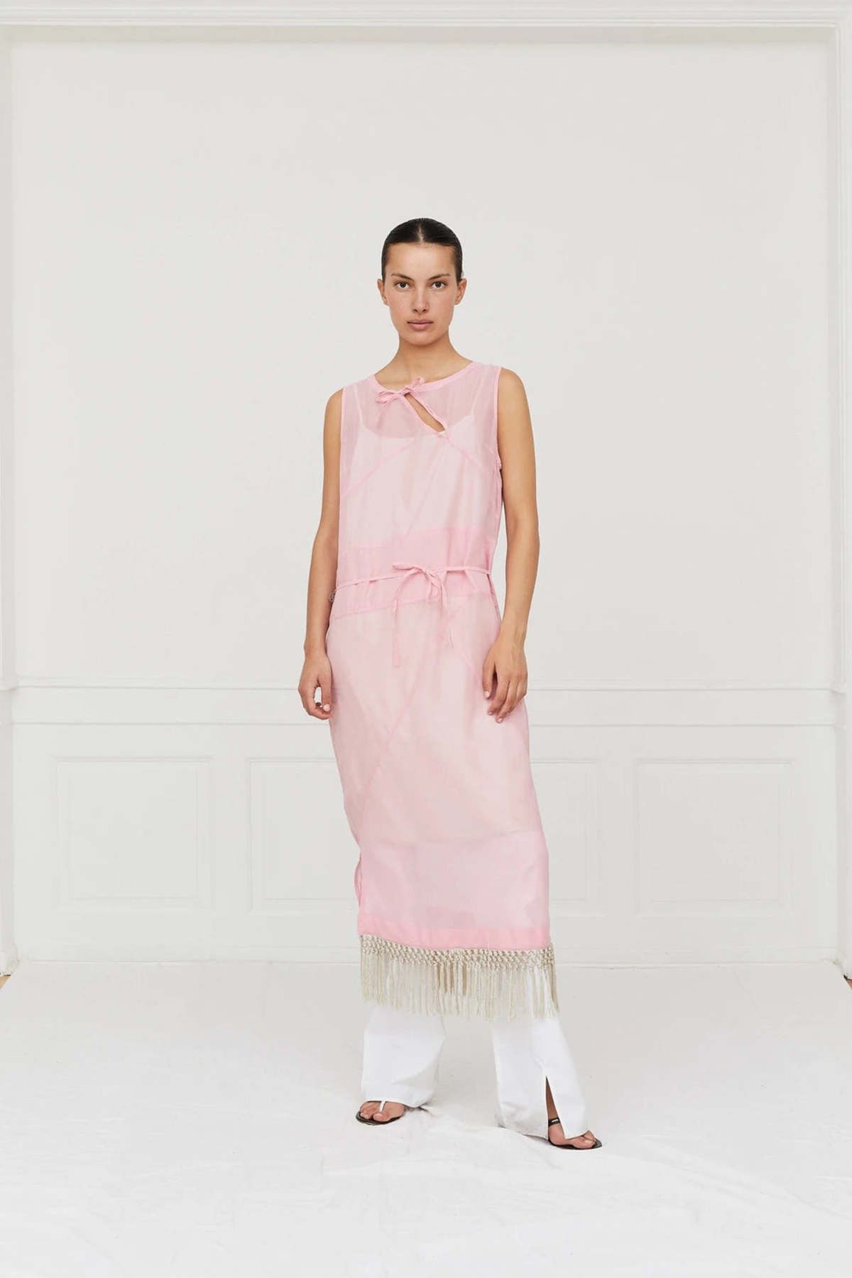Saks Potts o1s22i1n0924 Stanni Cotton & Silk Midi Dress in Pink Size S / US 4 / IT 40 - 1 Thumbnail