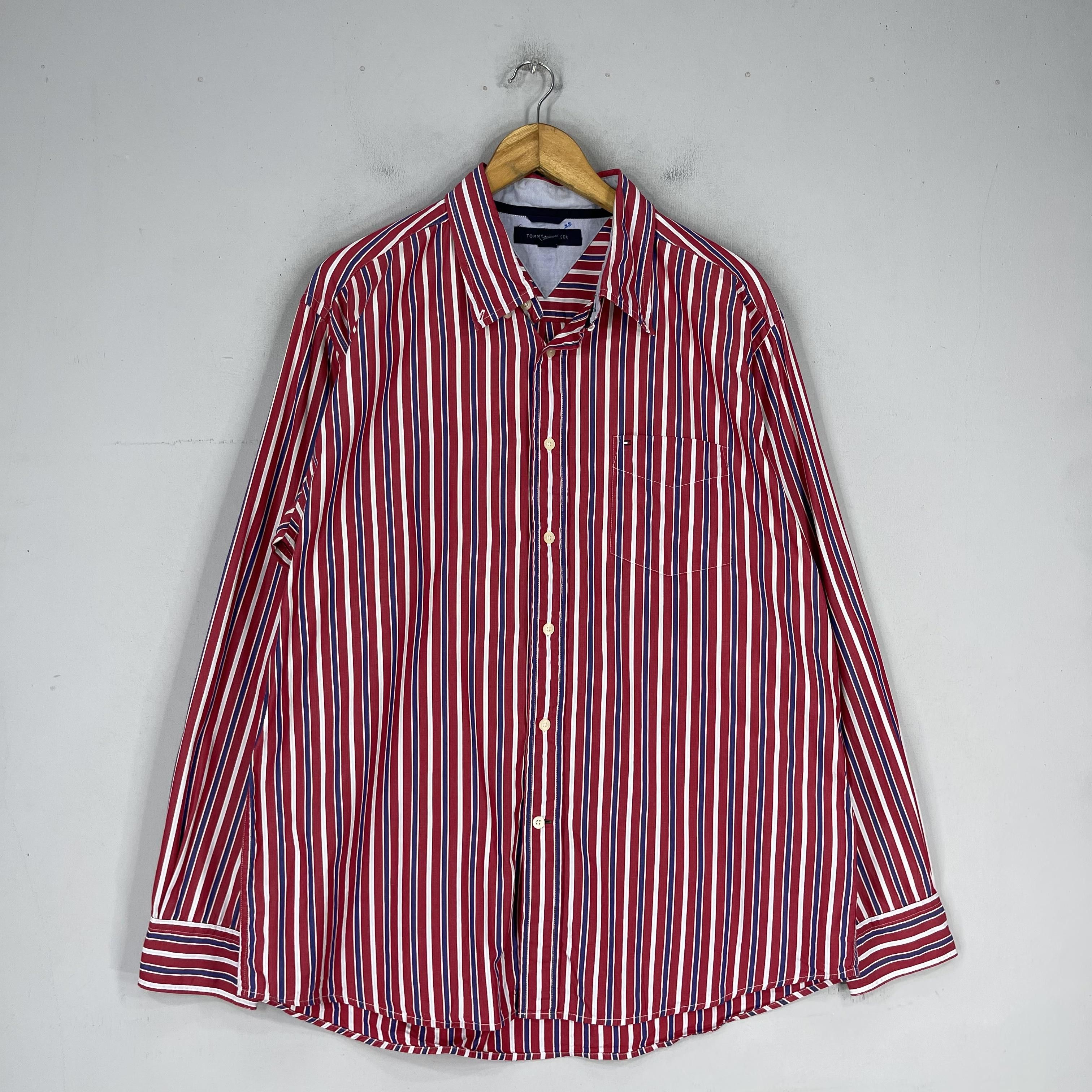 Tommy Hilfiger Vintage 90s TOMMY HILFIGER Retro Stripes Oxfords Shirt Size US XL / EU 56 / 4 - 4 Thumbnail