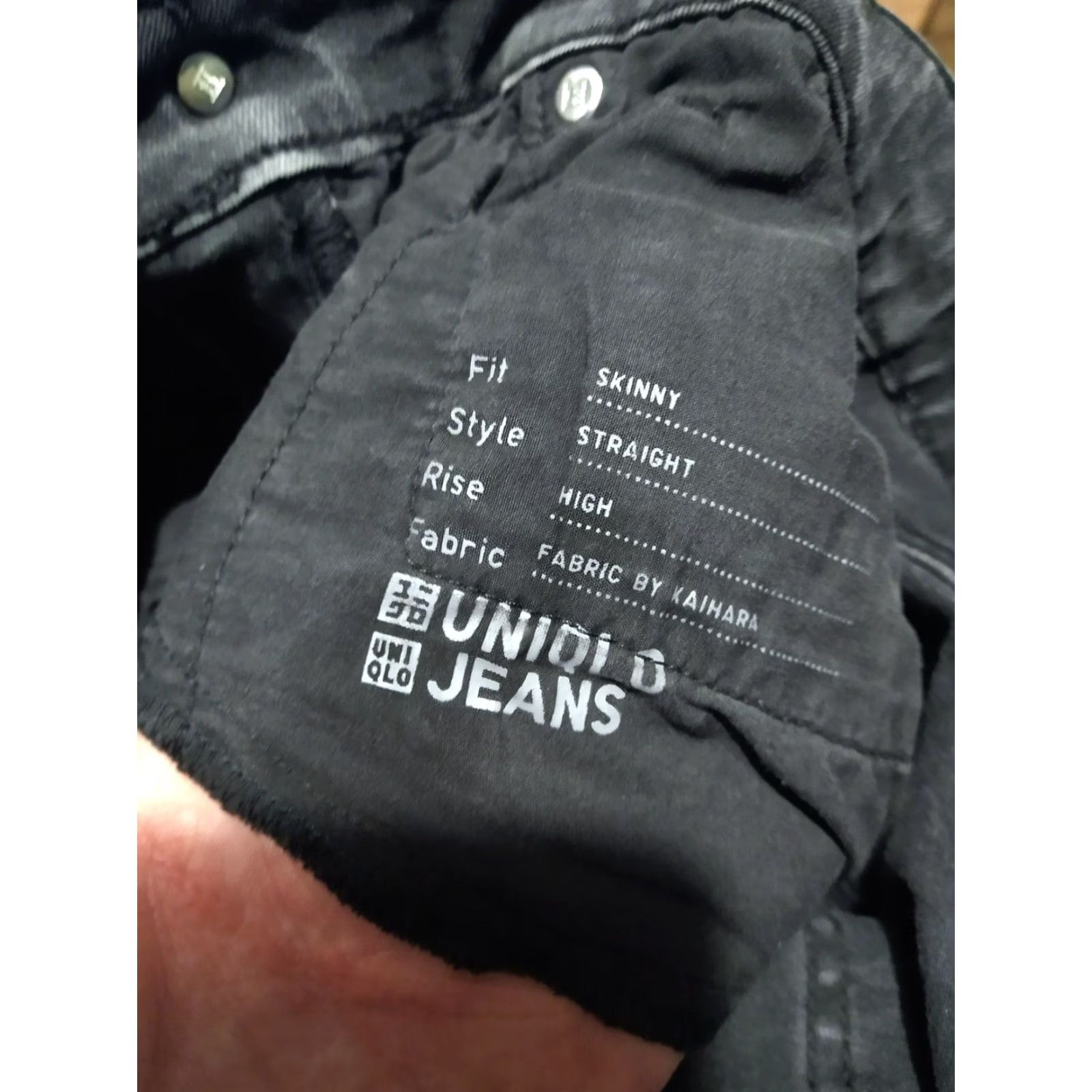 Uniqlo Uniqlo Jeans Womens 27 Black Denim Skinny Straight High Rise Stretch Dark Wash Size 27" / US 4 / IT 40 - 7 Thumbnail