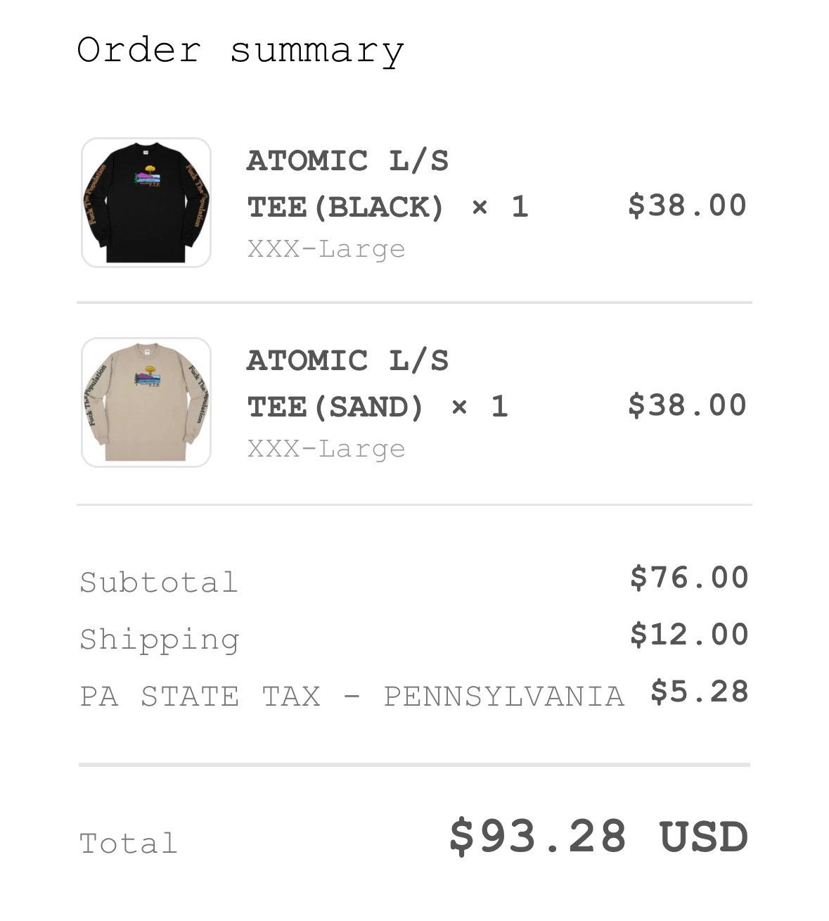 Fuck The Population SIZE 3XL FTP Atomic L/S Tee (Sand) Size US XXL / EU 58 / 5 - 4 Thumbnail