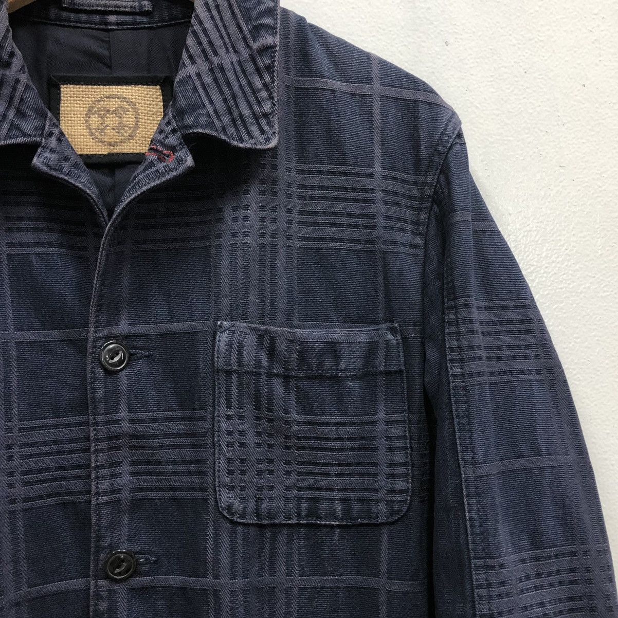 PPFM PPFM Embroidery Checked Chore Denim Jacket Size US L / EU 52-54 / 3 - 9 Thumbnail