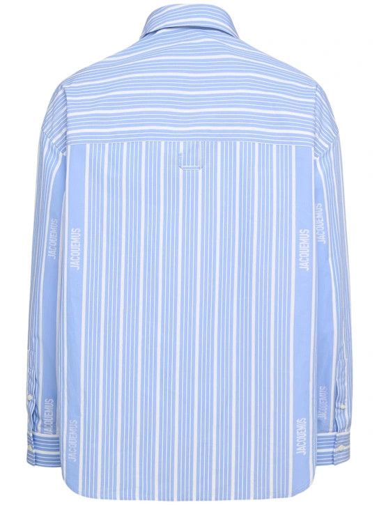 Jacquemus o1lsvrm0425 Chemise Cuadro Asymmetric Shirt in Blue/White Size US M / EU 48-50 / 2 - 2 Thumbnail