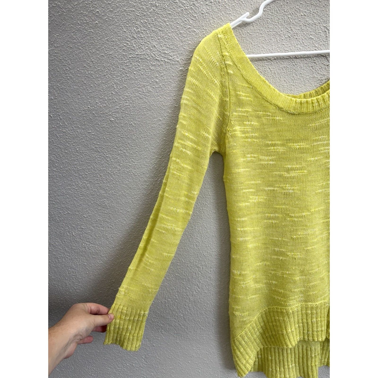 Vintage Lola By AFG Womens Sweater Size S Green Long Sleeve Open Knit Boat Neck Size S / US 4 / IT 40 - 2 Thumbnail