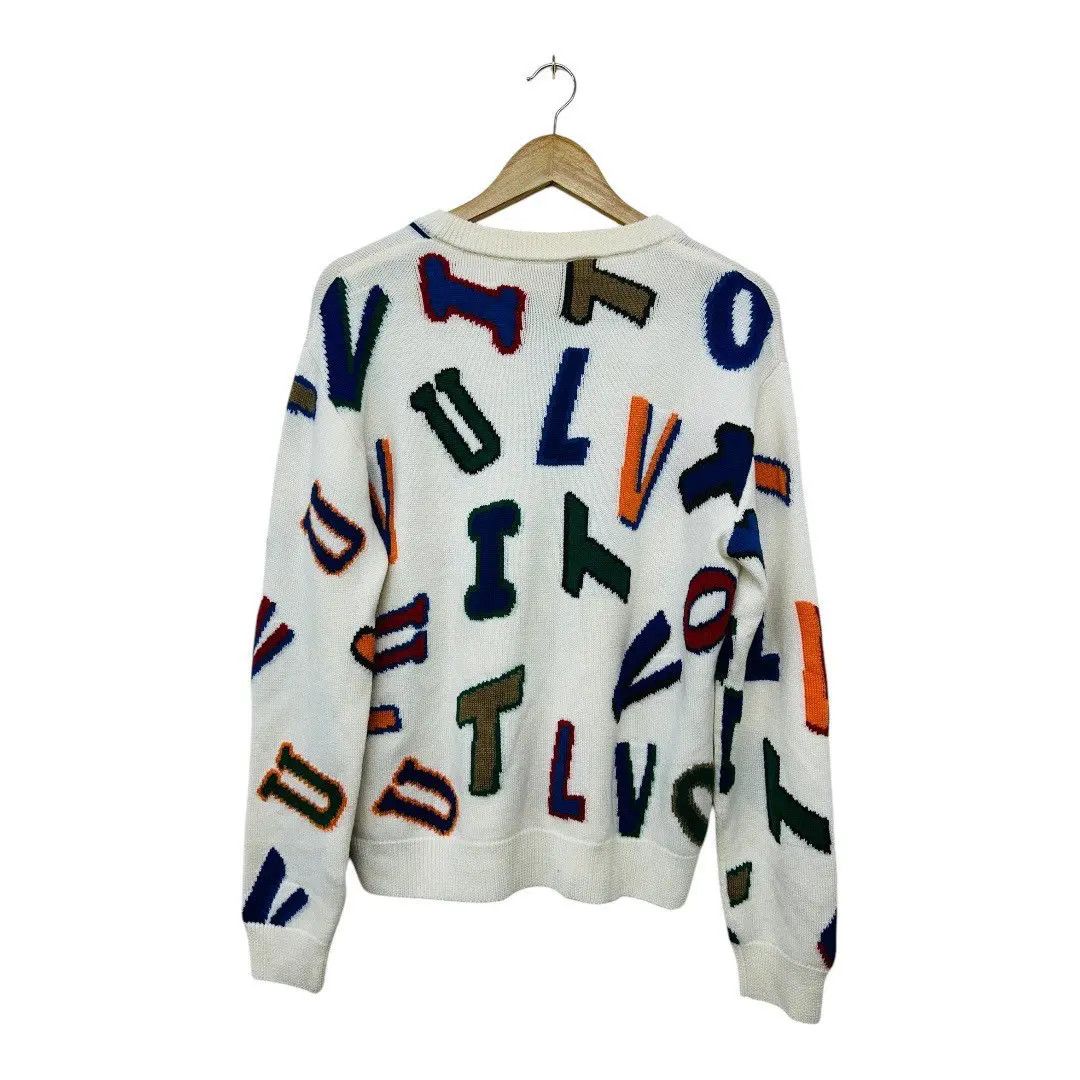 Louis Vuitton White wool sweater with NBA Size US XL / EU 56 / 4 - 2 Thumbnail