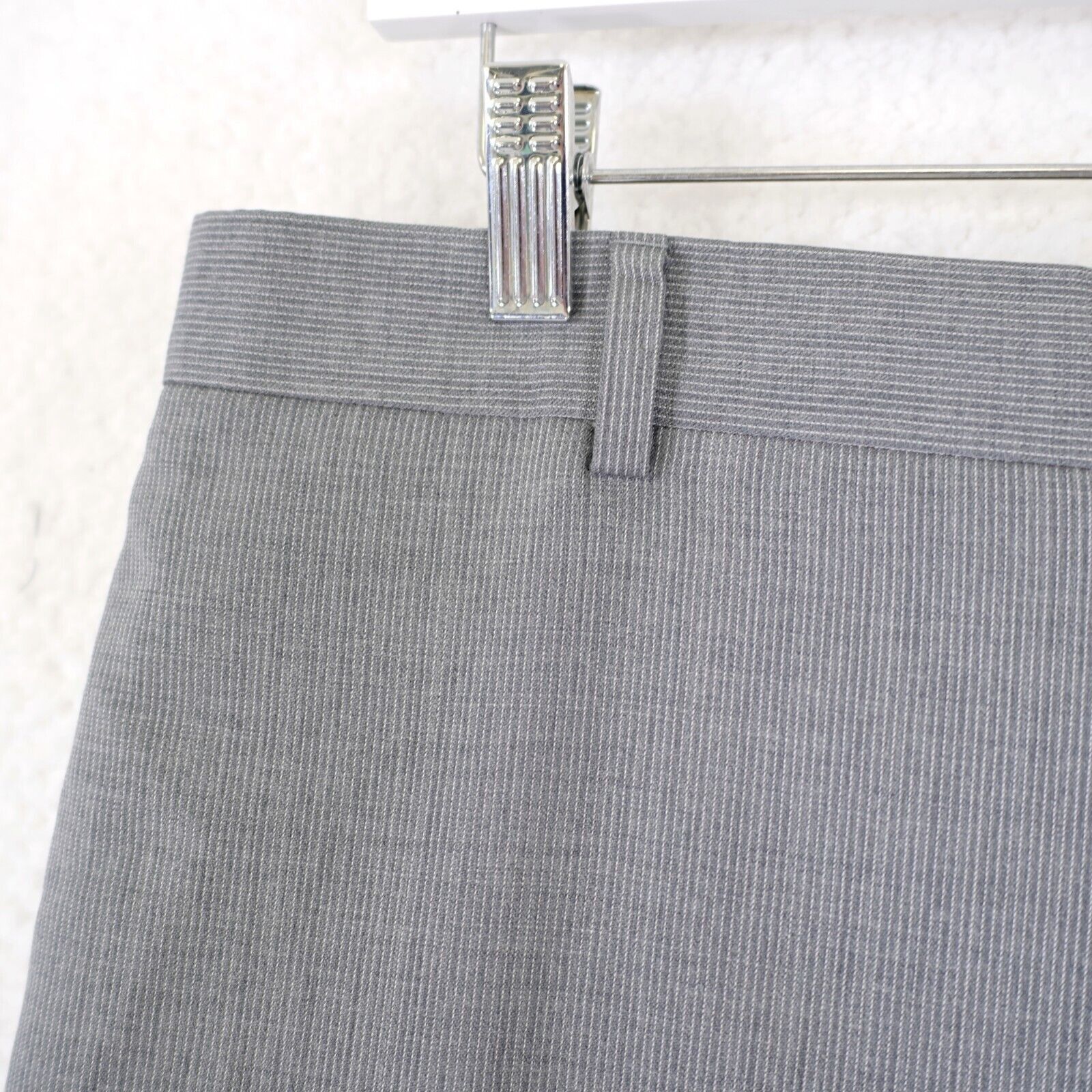 Banana Republic Banana Republic Gray Striped Wool 34/29 Dress Pants High Ris Size 34R - 2 Thumbnail