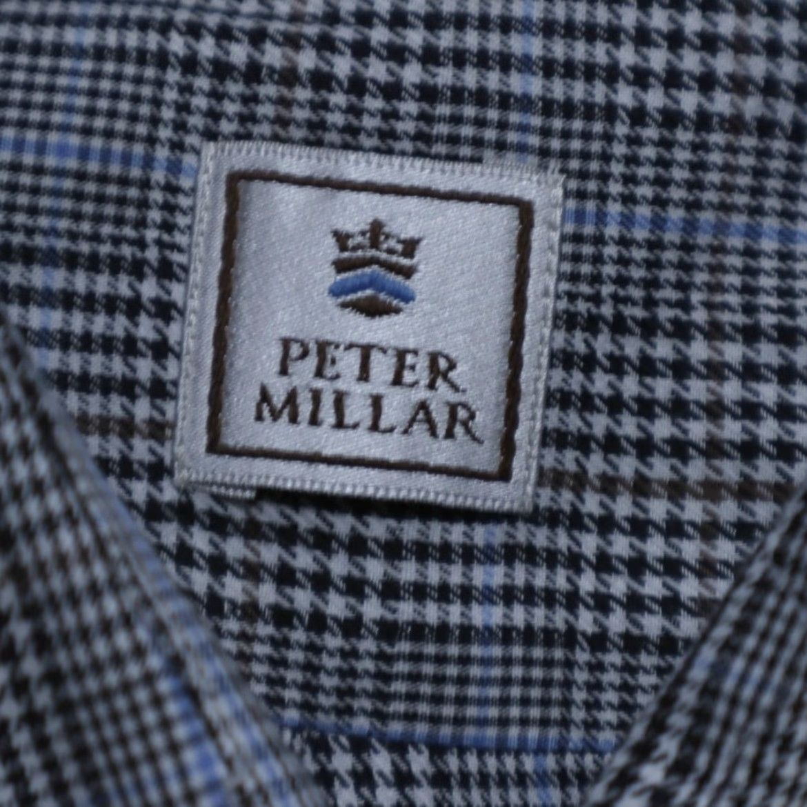Peter Millar Peter Millar Houndstooth Button Down Oxford Shirt Gray Men's M Size US M / EU 48-50 / 2 - 6 Thumbnail