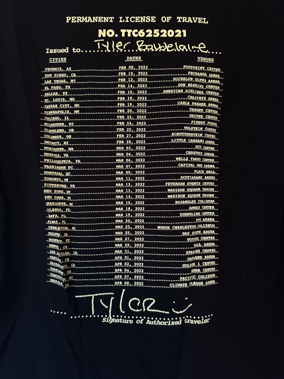 Golf Wang Tyler, the Creator 2022 CMIYGL Tour Tee Size US L / EU 52-54 / 3 - 4 Thumbnail