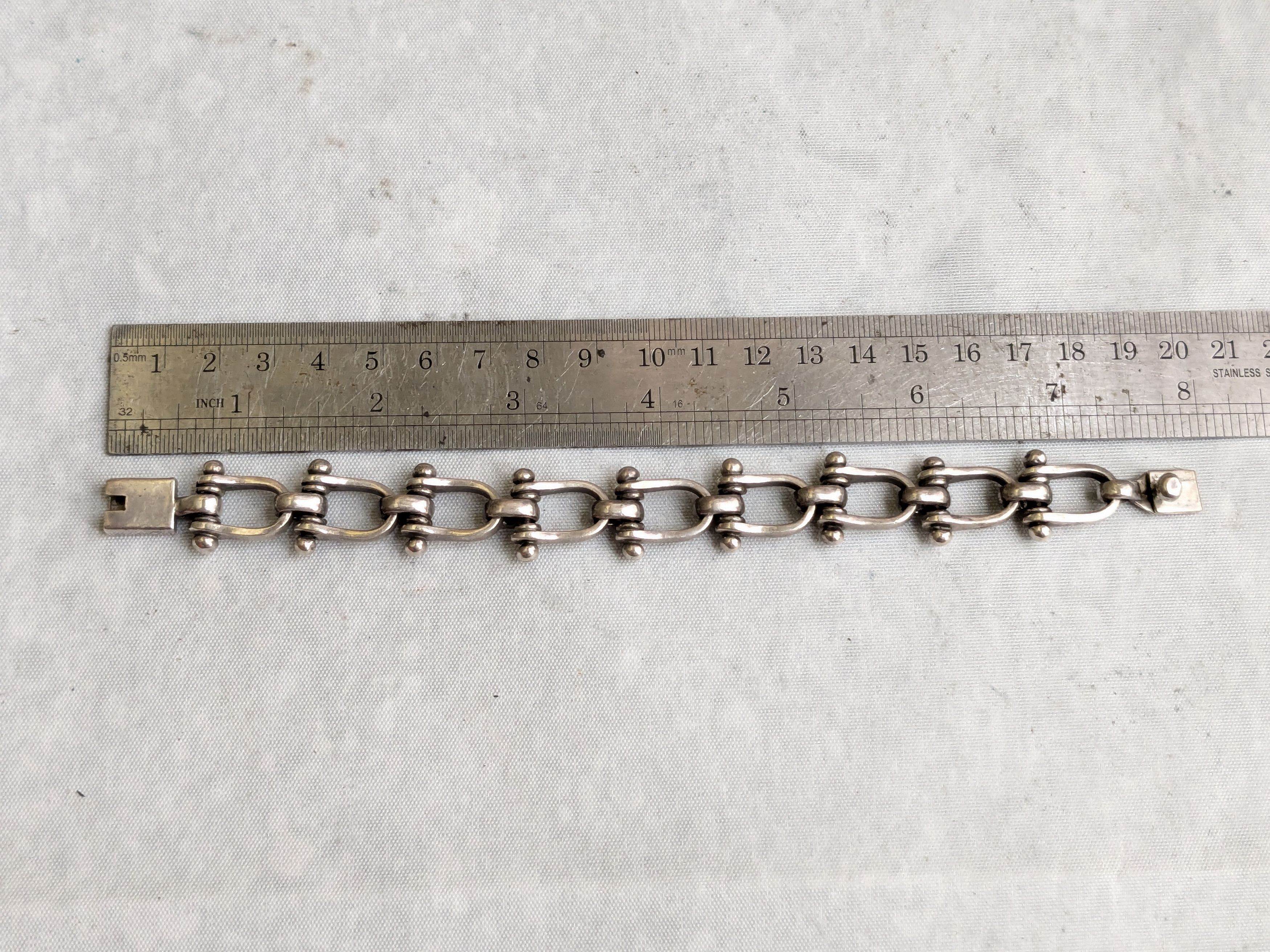 Jewelry Vintage Sterling Silver Bracelet Taxco Equestrian 7" Size ONE SIZE - 16 Thumbnail