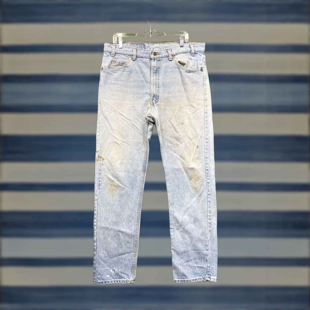 Levi's VINTAGE Levi's 505 Jeans Mens 38x32 Straight Orange Tab 90s USA Made Light Wash Blue Denim Jeans Mens DF Size US 38 / EU 54 - 1 Thumbnail