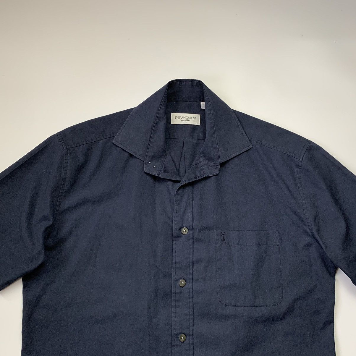 Yves Saint Laurent Vintage Summer YSL Pour Homme Yves Saint Laurent Shirt Logo Size US M / EU 48-50 / 2 - 2 Thumbnail