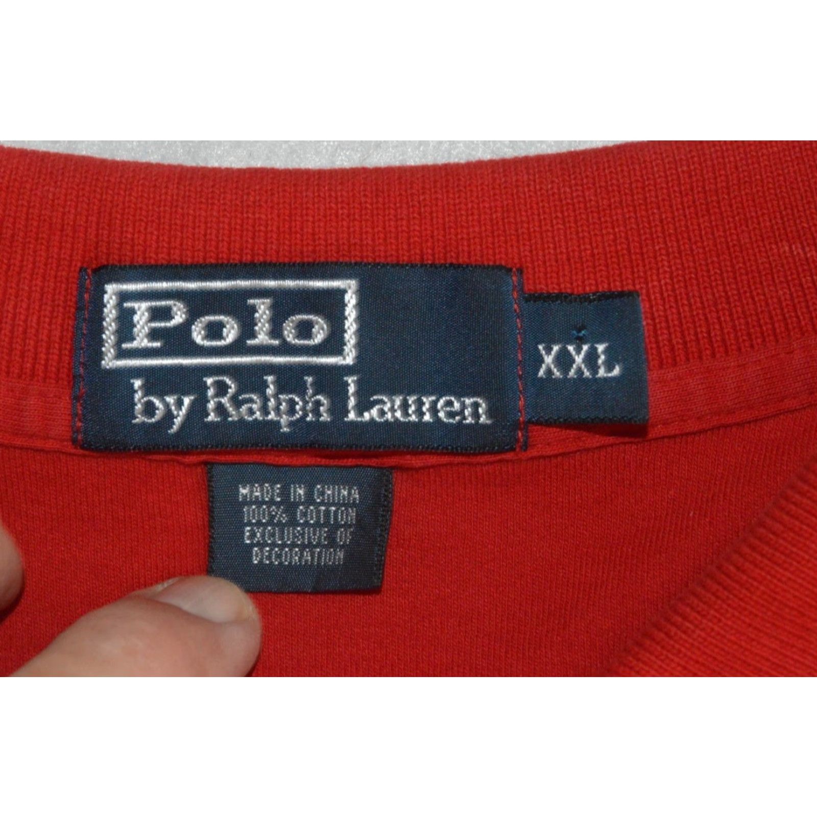 Polo Ralph Lauren VTG Polo Ralph Lauren Men's Polo Shirt Cotton Red XXL Knit Short Sleeve Polo Size US XXL / EU 58 / 5 - 4 Thumbnail