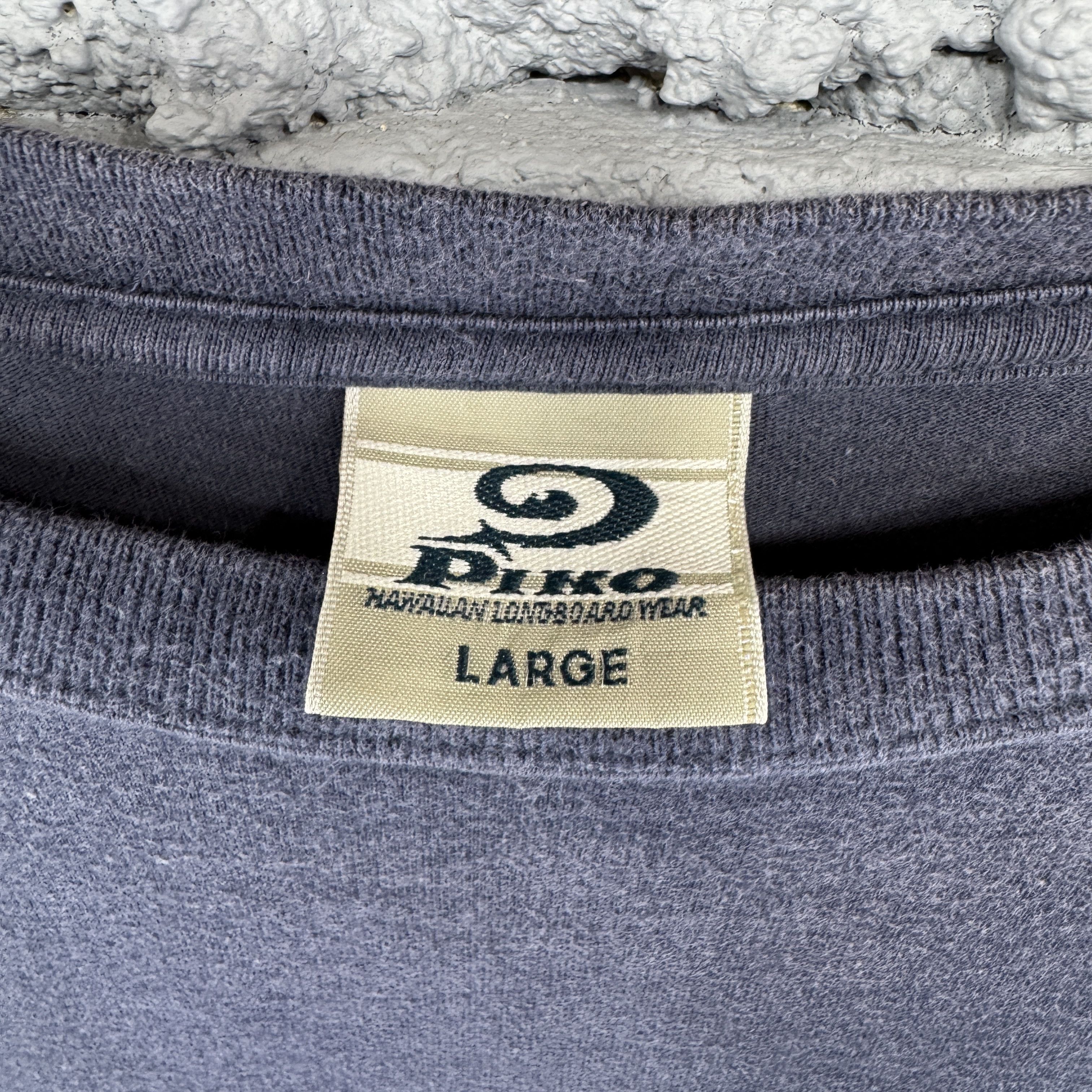 Vintage Vintage 90s Piko Hawaiian Longboard Wear Sunfaded Big Logo Size US L / EU 52-54 / 3 - 4 Thumbnail