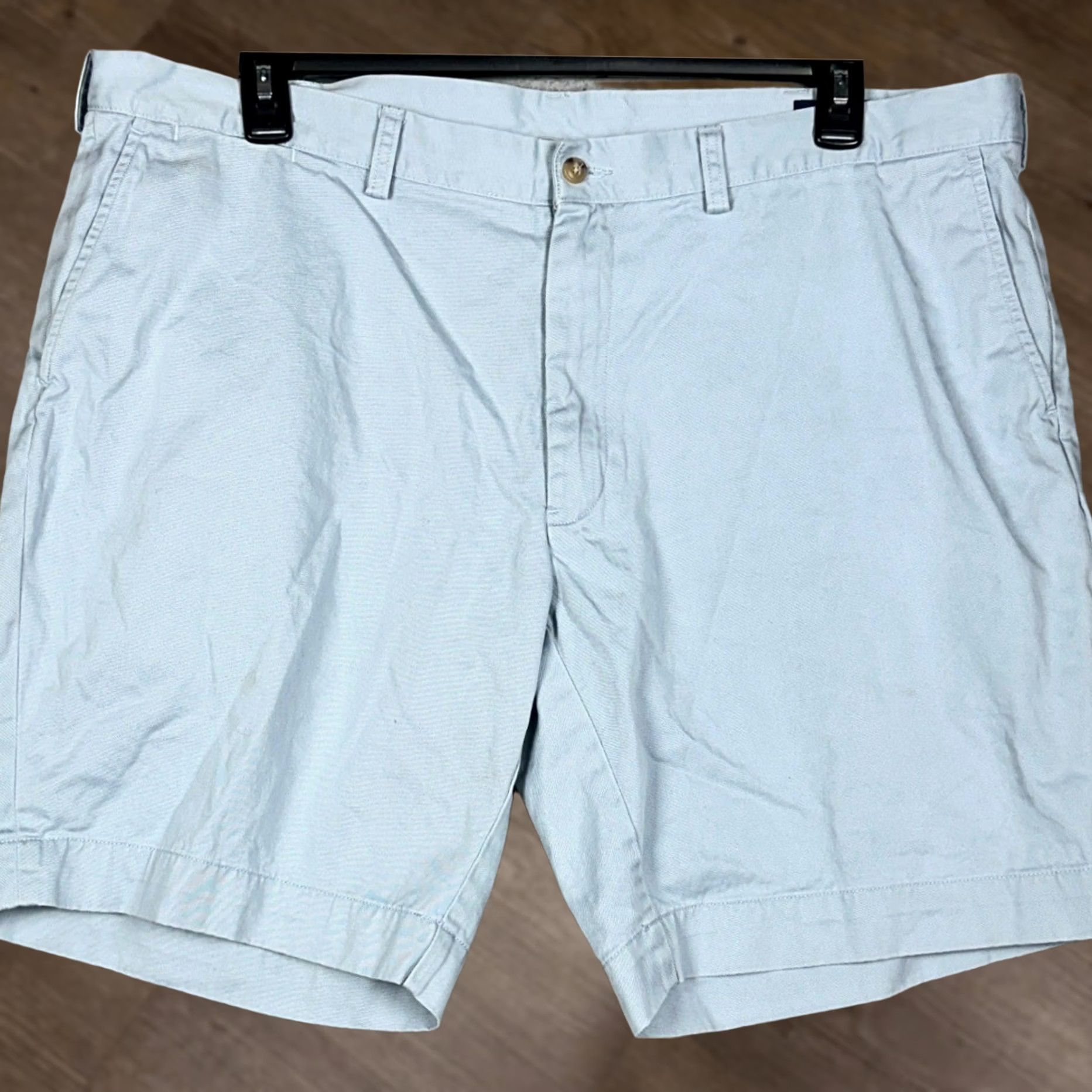 Polo Ralph Lauren Polo Ralph Lauren Shorts Mens 42X9 Light Blue Classic Fit Khakis Casual Pockets Size US XL / EU 56 / 4 - 1 Thumbnail