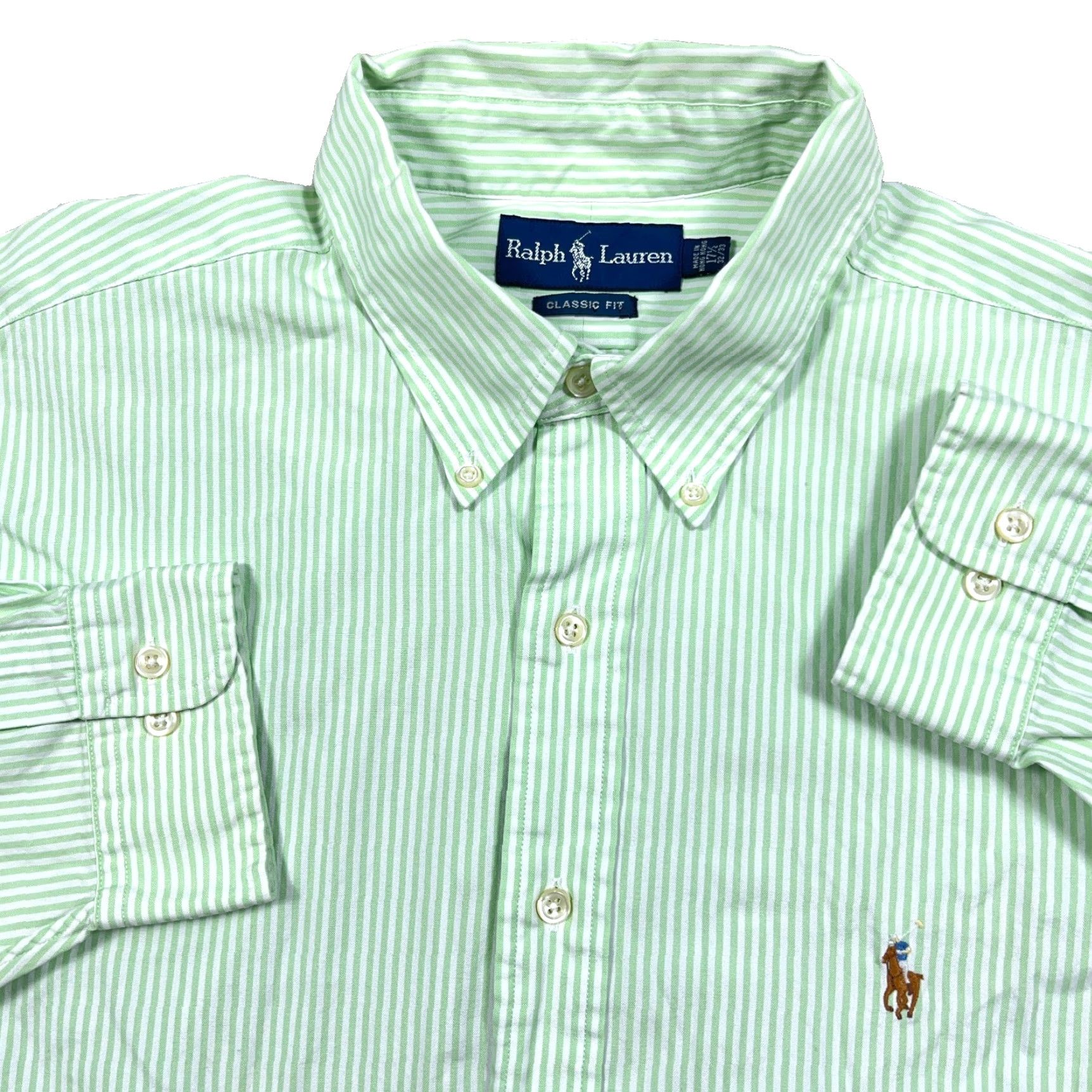 Ralph Lauren Ralph Lauren Shirt Men XL Green Classic Fit Button Up University Stripe 17.5 32 Size US XL / EU 56 / 4 - 2 Thumbnail