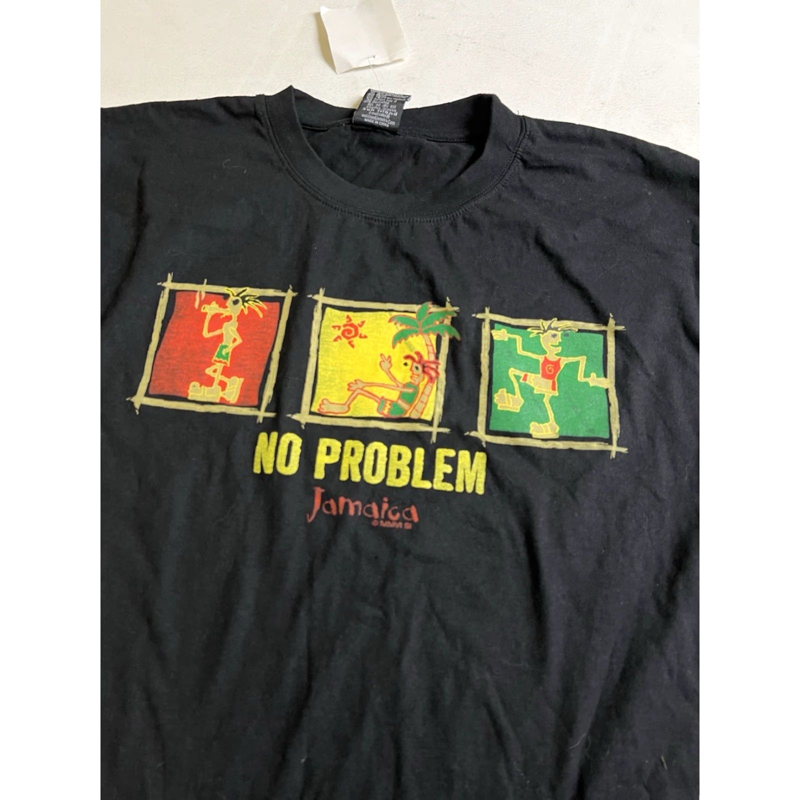 Vintage VINTAGE Irie Vibes T-Shirt Black 2000s No Problem Jamaica Adult M Short Sleeve Crew Neck Men "Beach" "Classic" Shirt Size US M / EU 48-50 / 2 - 4 Thumbnail