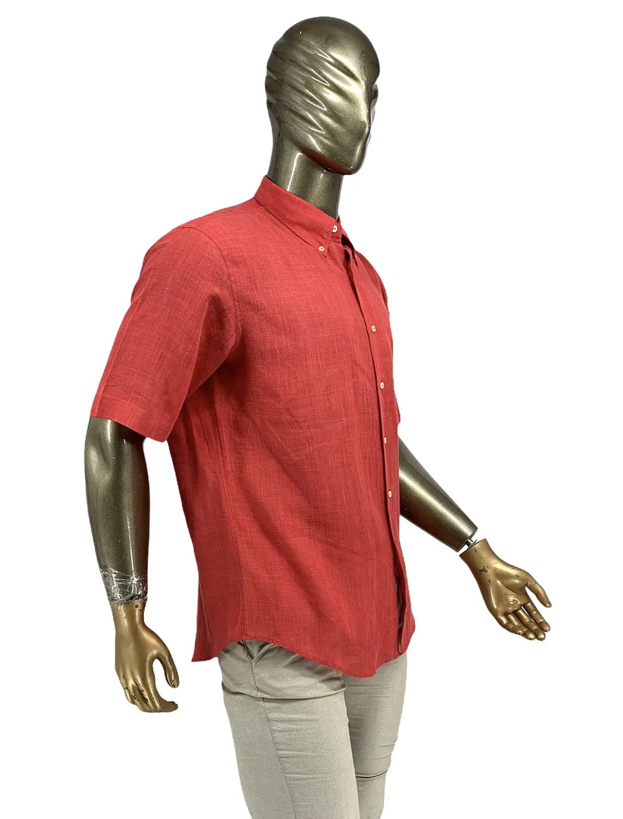 Burberry 🔥 Burberrys red shirt xl vintage linen lino Size US XL / EU 56 / 4 - 3 Thumbnail