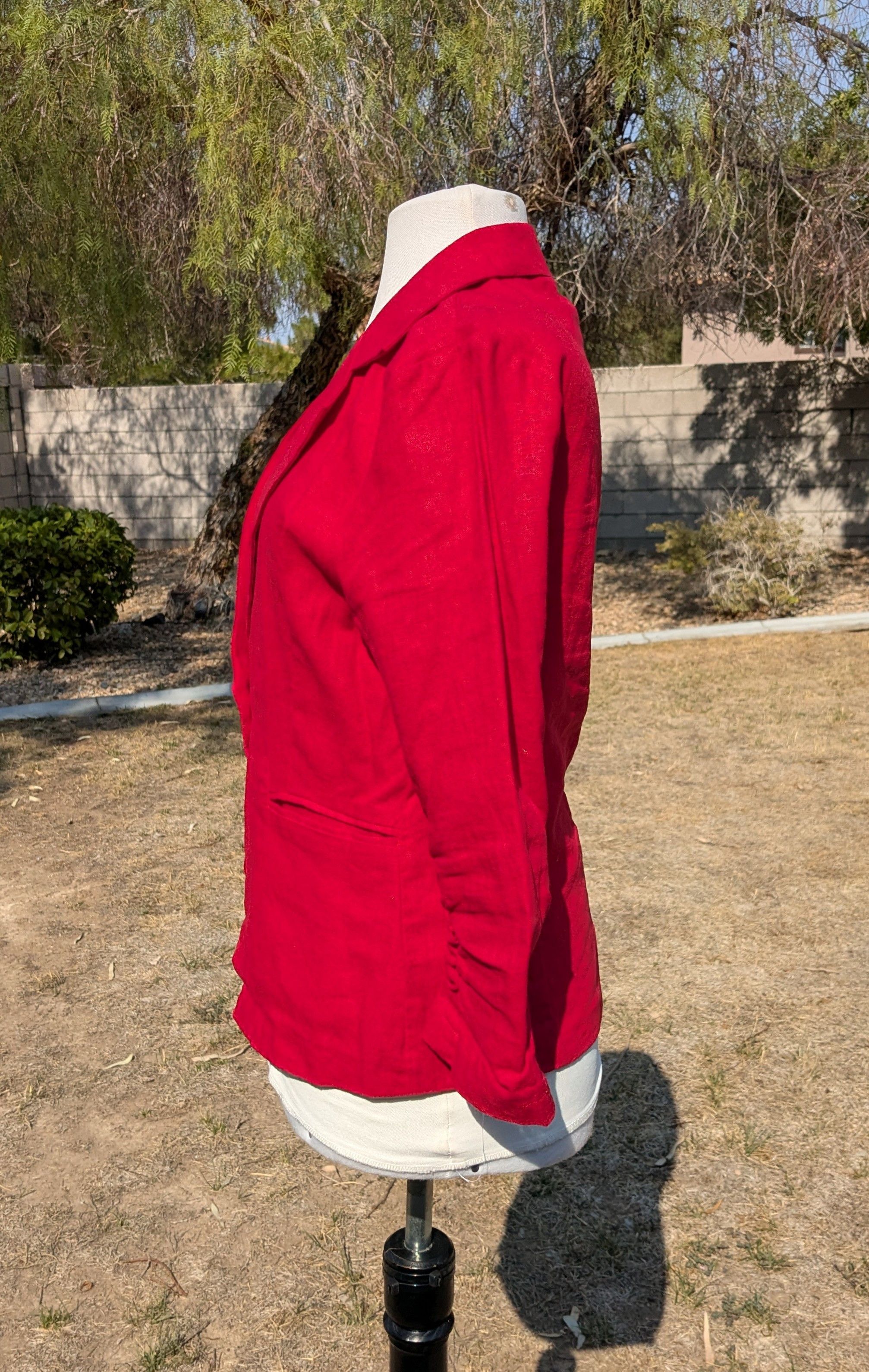 Other Scarlet Last Kiss Linen/Rayon 1-Button Blazer Jacket Top EUC Size L / US 10 / IT 46 - 3 Thumbnail