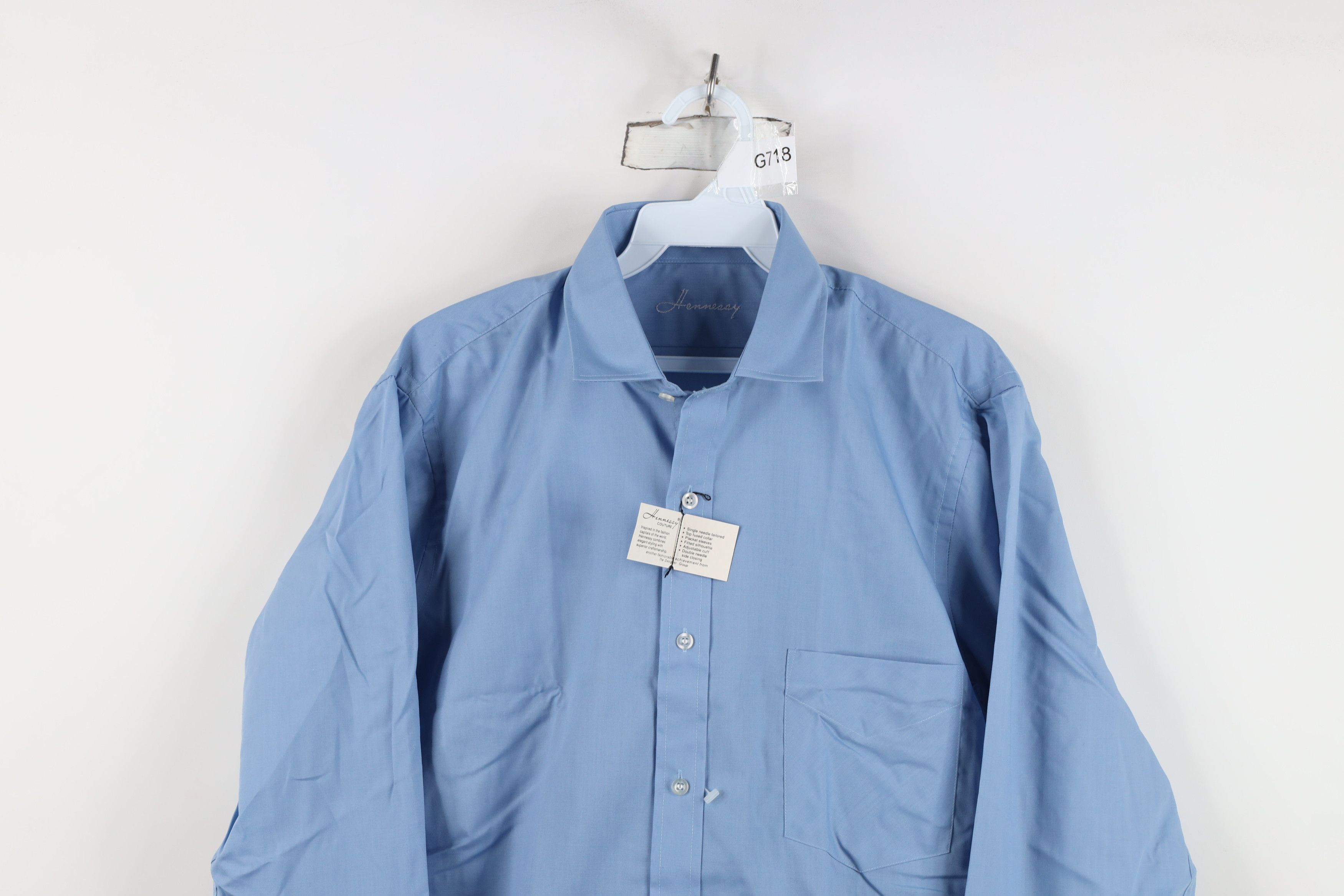 Vintage Deadstock Vintage 80s 90s Streetwear Button Shirt Blue Size US M / EU 48-50 / 2 - 2 Thumbnail