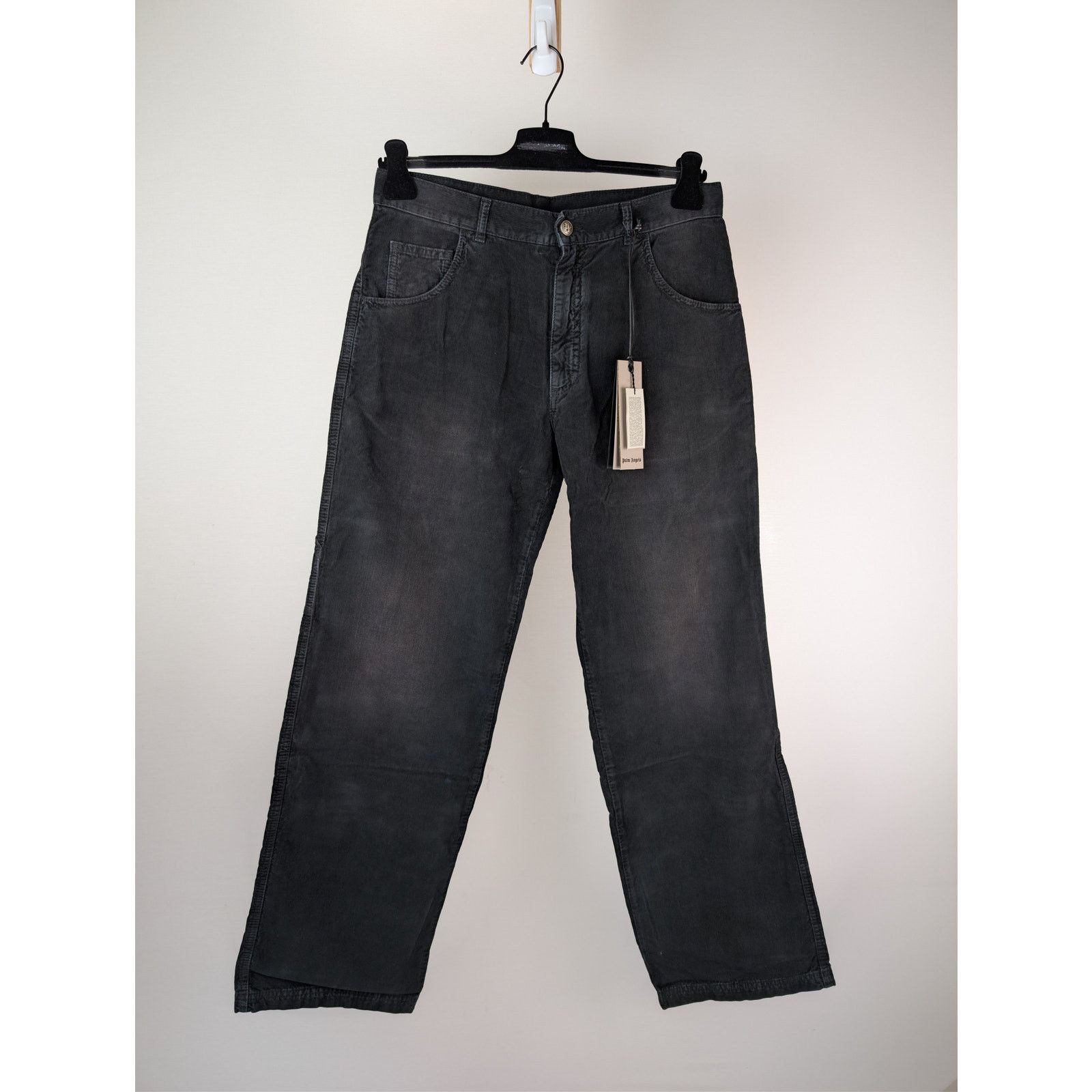 Palm Angels o1rshd1 Monogram Corduroy Denim Pants in Vintage Black Size US 32 / EU 48 - 1 Thumbnail