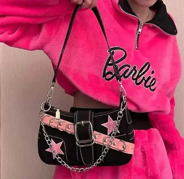 Other Harajuku Pink Star Metal Chain Women y2k Size ONE SIZE - 1 Thumbnail