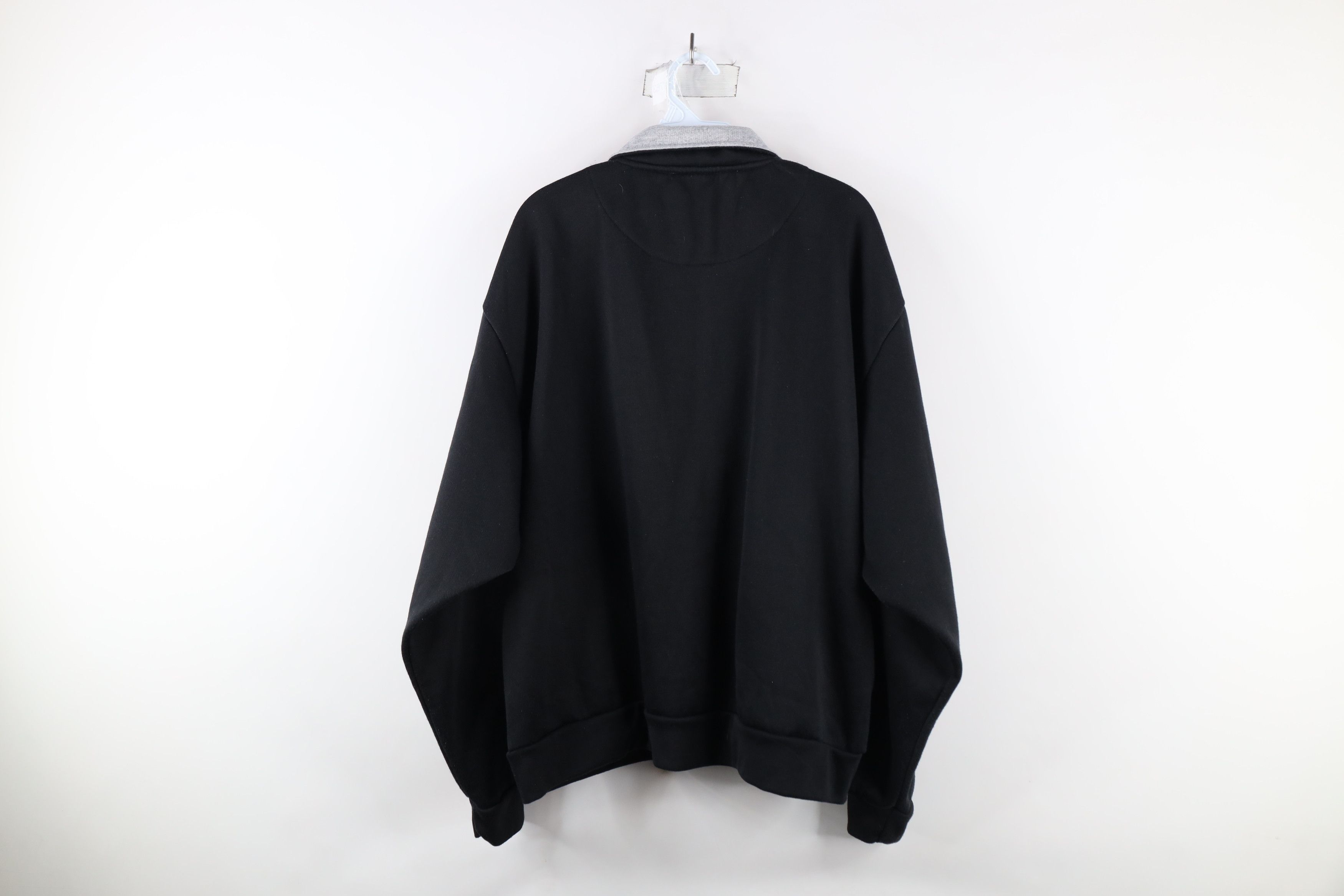 Vintage Vintage 90s Streetwear Half Zip Pullover Sweatshirt Black Size US XXL / EU 58 / 5 - 9 Thumbnail