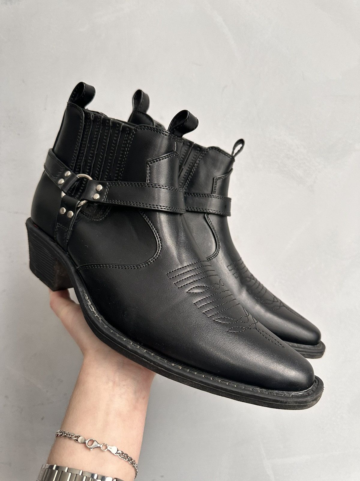 Western Rise VINTAGE BOOTS LEATHER AS 98 COWBOYS GUIDI WESTERN STYLE GOA Size US 7.5 / EU 40-41 - 1 Thumbnail