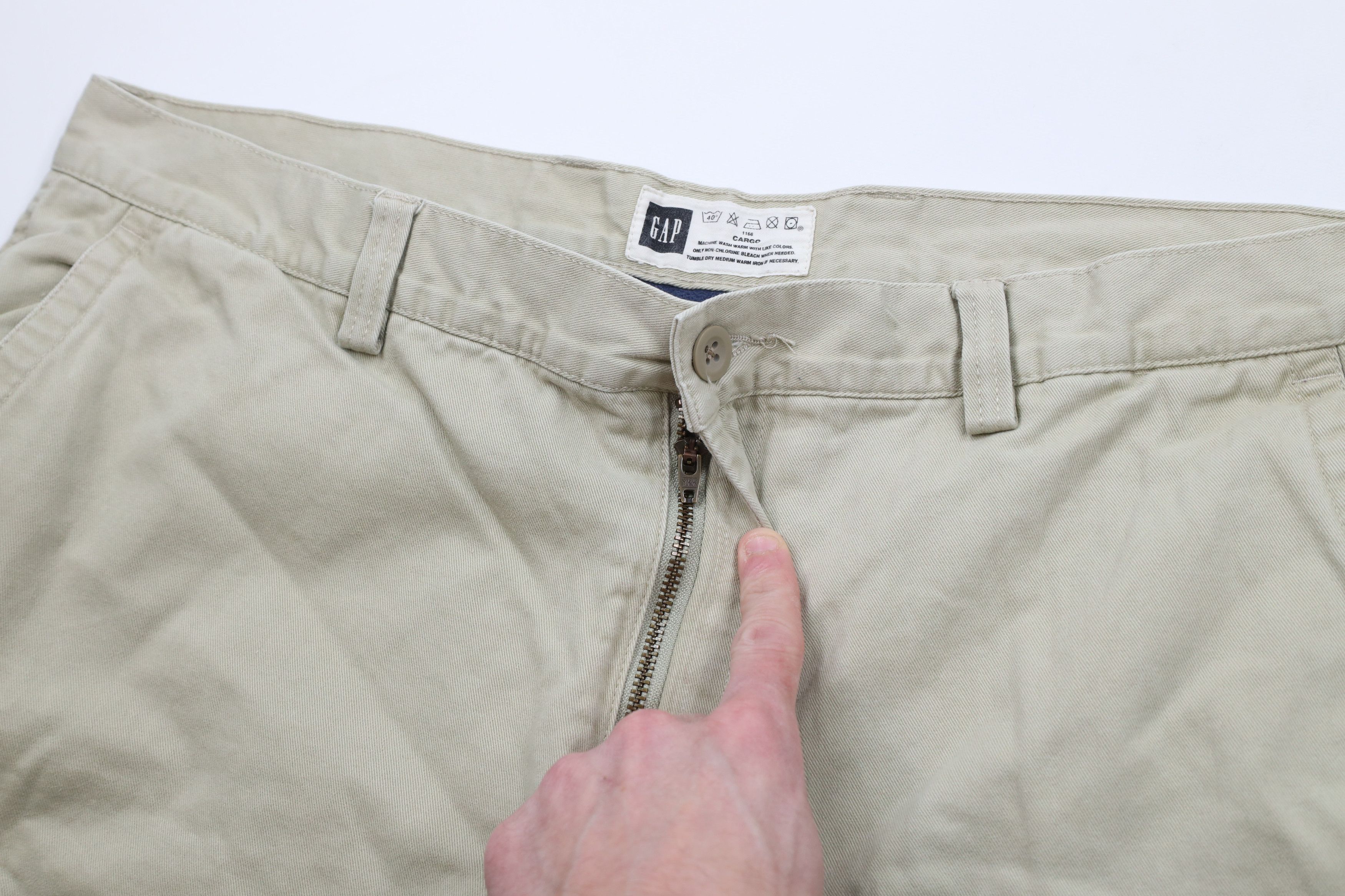 Gap × Vintage Vintage 90s Gap Lined Wide Leg Cargo Pants Beige Cotton Size US 40 / EU 56 - 5 Thumbnail