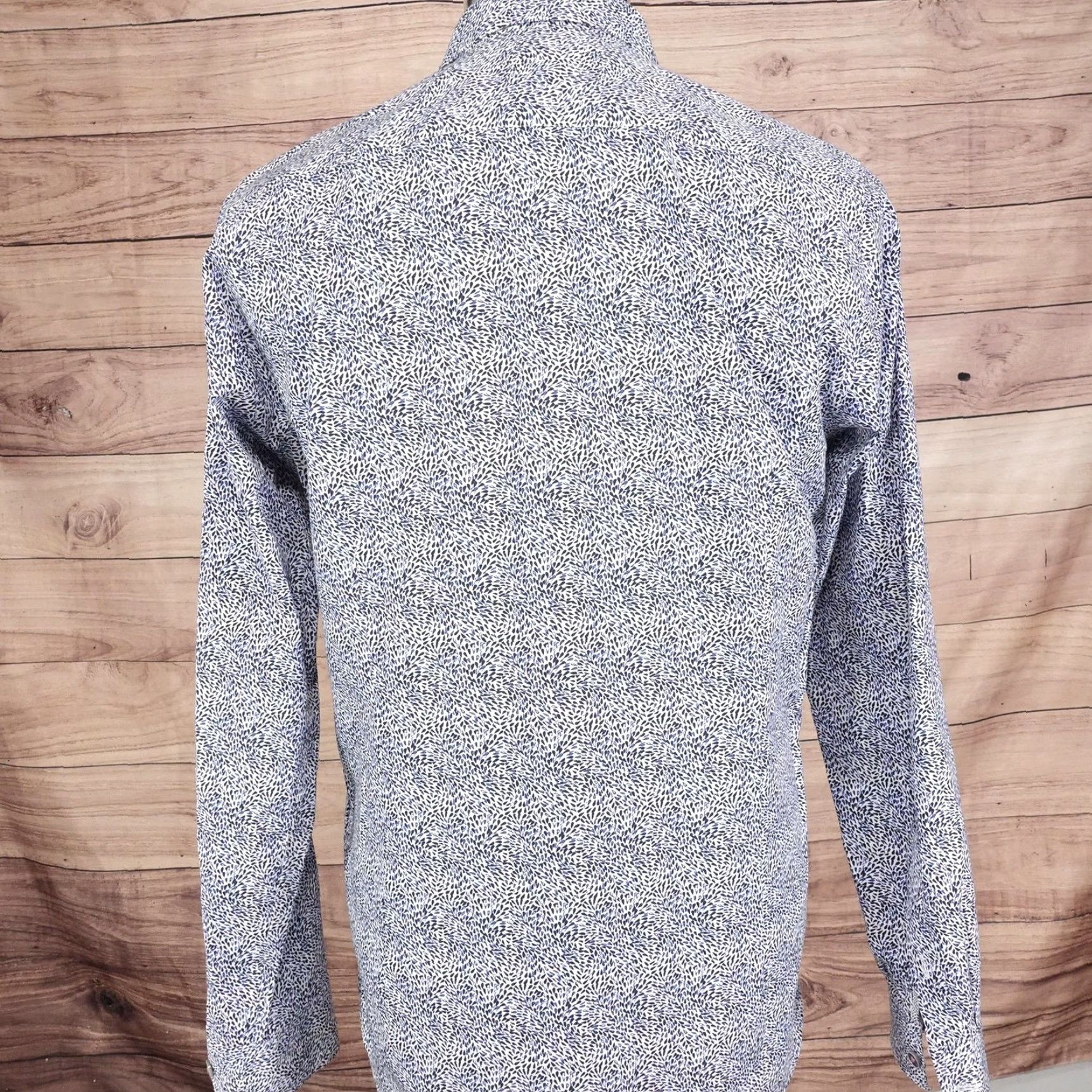 Ted Baker Ted Baker Shirt Mens 3 Medium Blue White Celnor Floral Print Long Sleeve Cotton Size US M / EU 48-50 / 2 - 4 Thumbnail