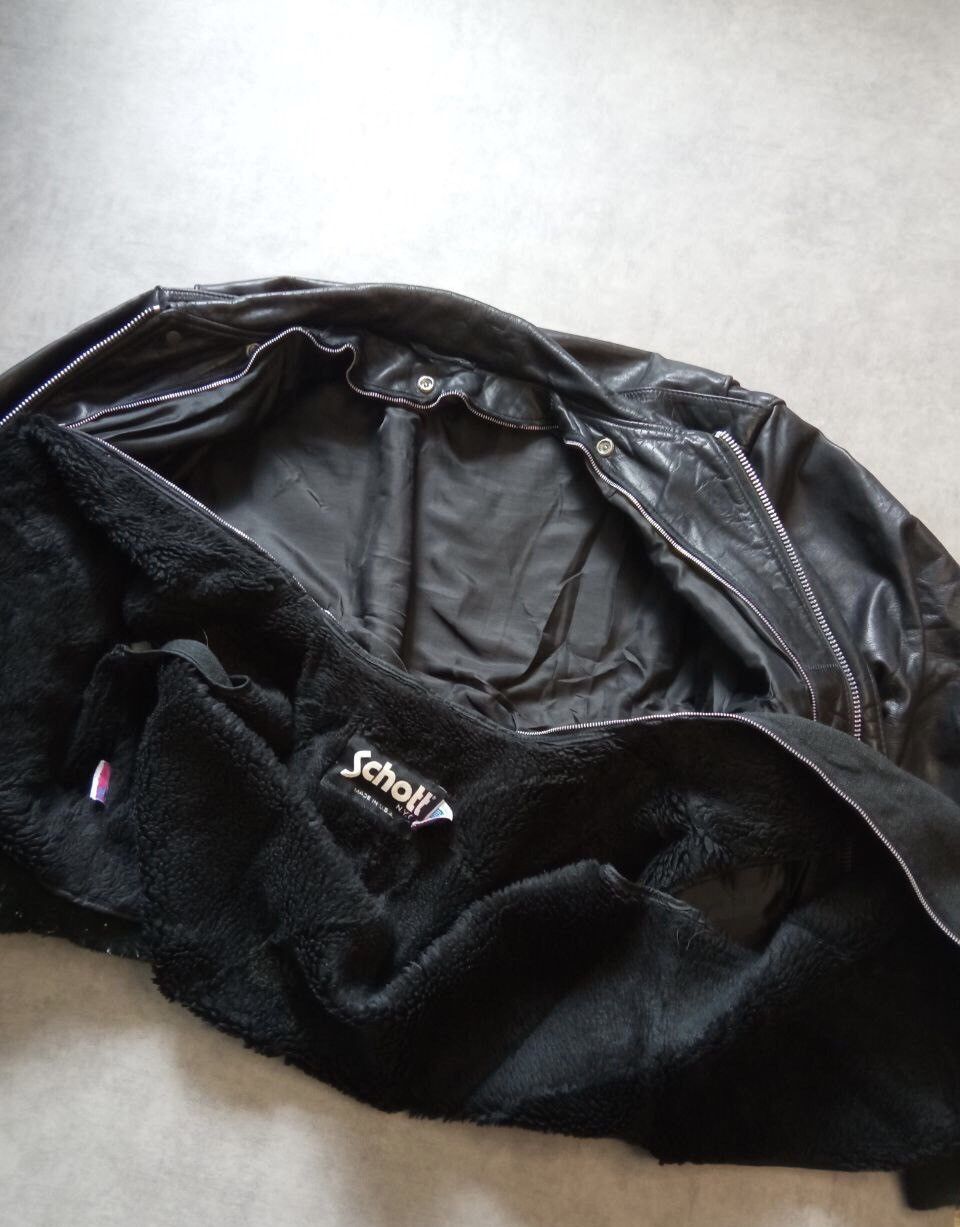 Schott × Vintage Vintage 80s Schott Leather Fighter Pilot Jacket Size 50 Size US L / EU 52-54 / 3 - 4 Thumbnail