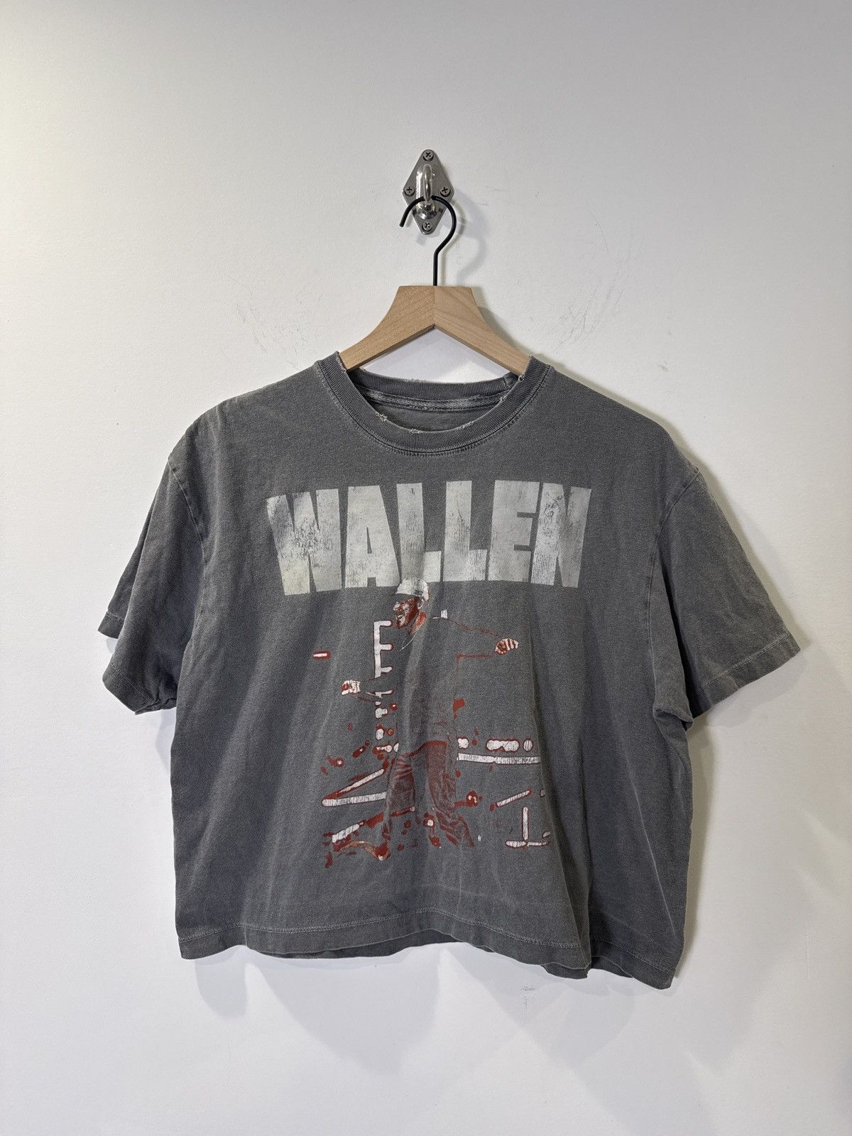 Vintage WALLEN Faded Cropped Graphic T-Shirt – Vintage Wash Size M / US 6-8 / IT 42-44 - 1 Thumbnail