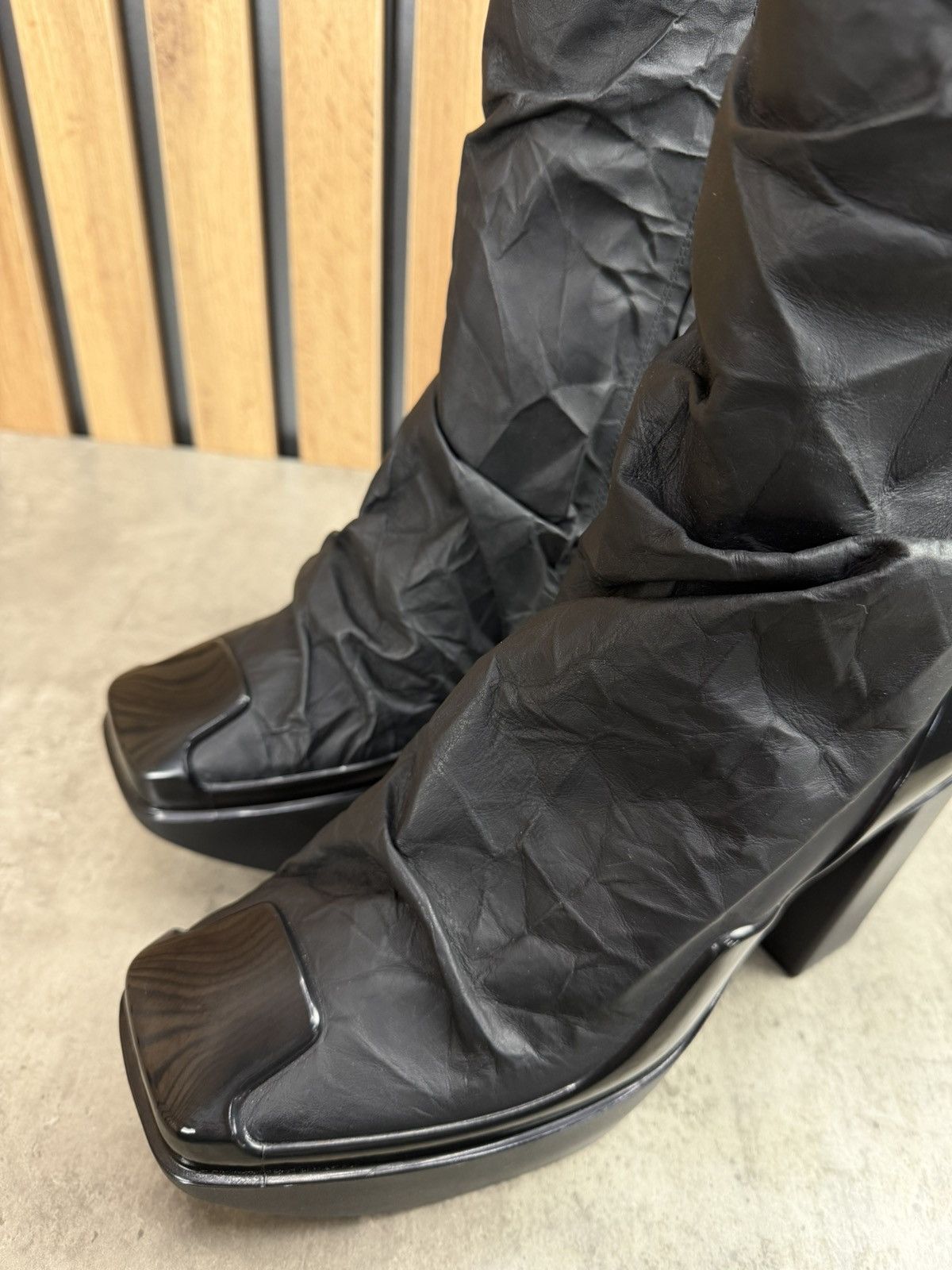 Peter Do at.kollektive x Peter Do Leather Platform Ankle Boots Black Size US 8 / EU 41 - 4 Thumbnail
