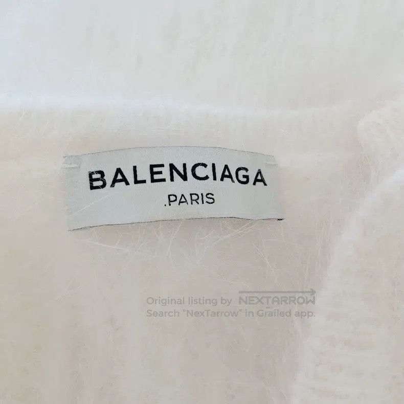Balenciaga Balenciaga White Fuzzy Knit Top Size XS / US 0-2 / IT 36-38 - 6 Thumbnail