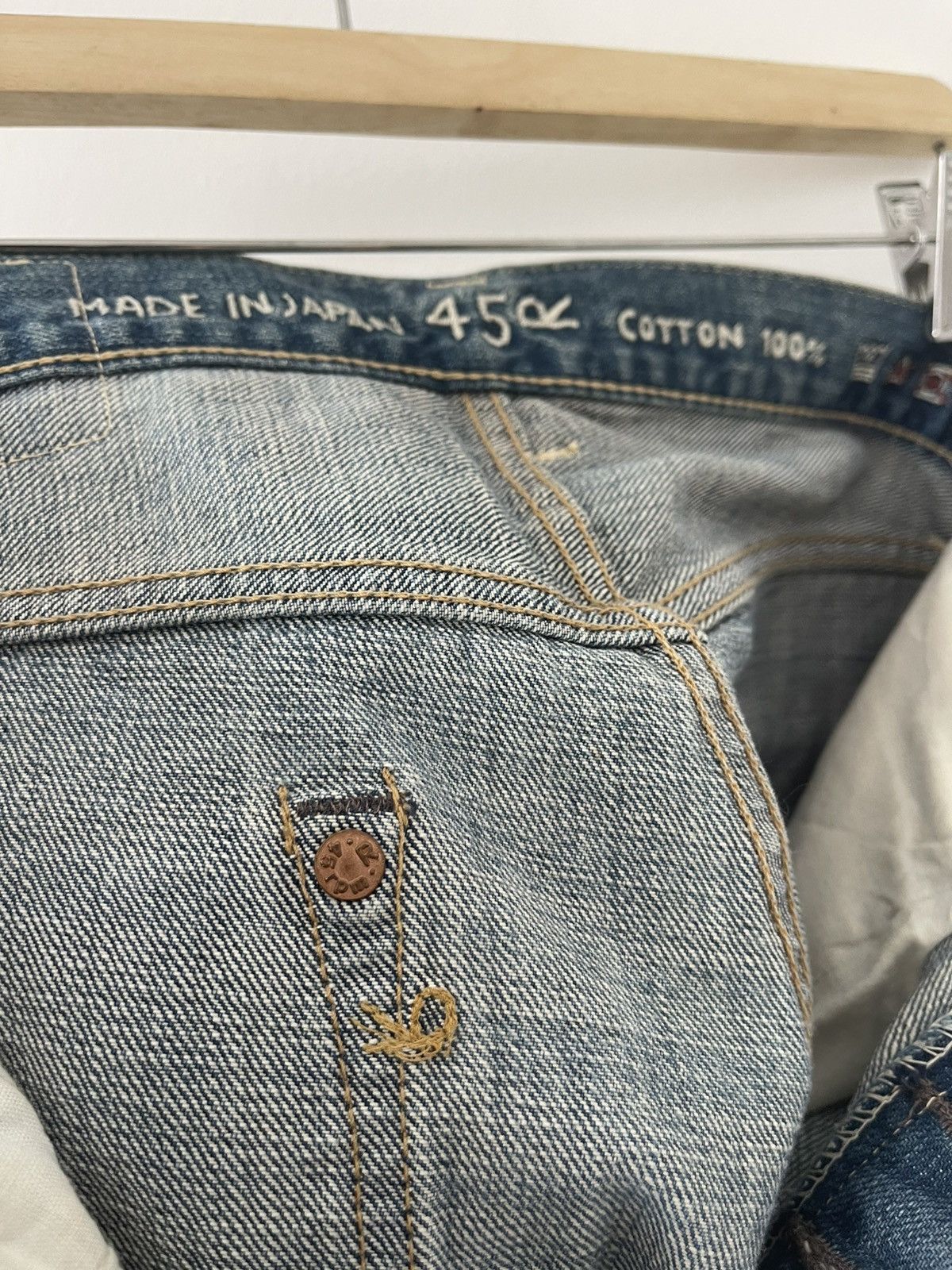 45rpm Rare Vintage 45RPM Hidden Rivets Selvedge Button Fly Shorts Size US 26 / EU 42 - 12 Thumbnail