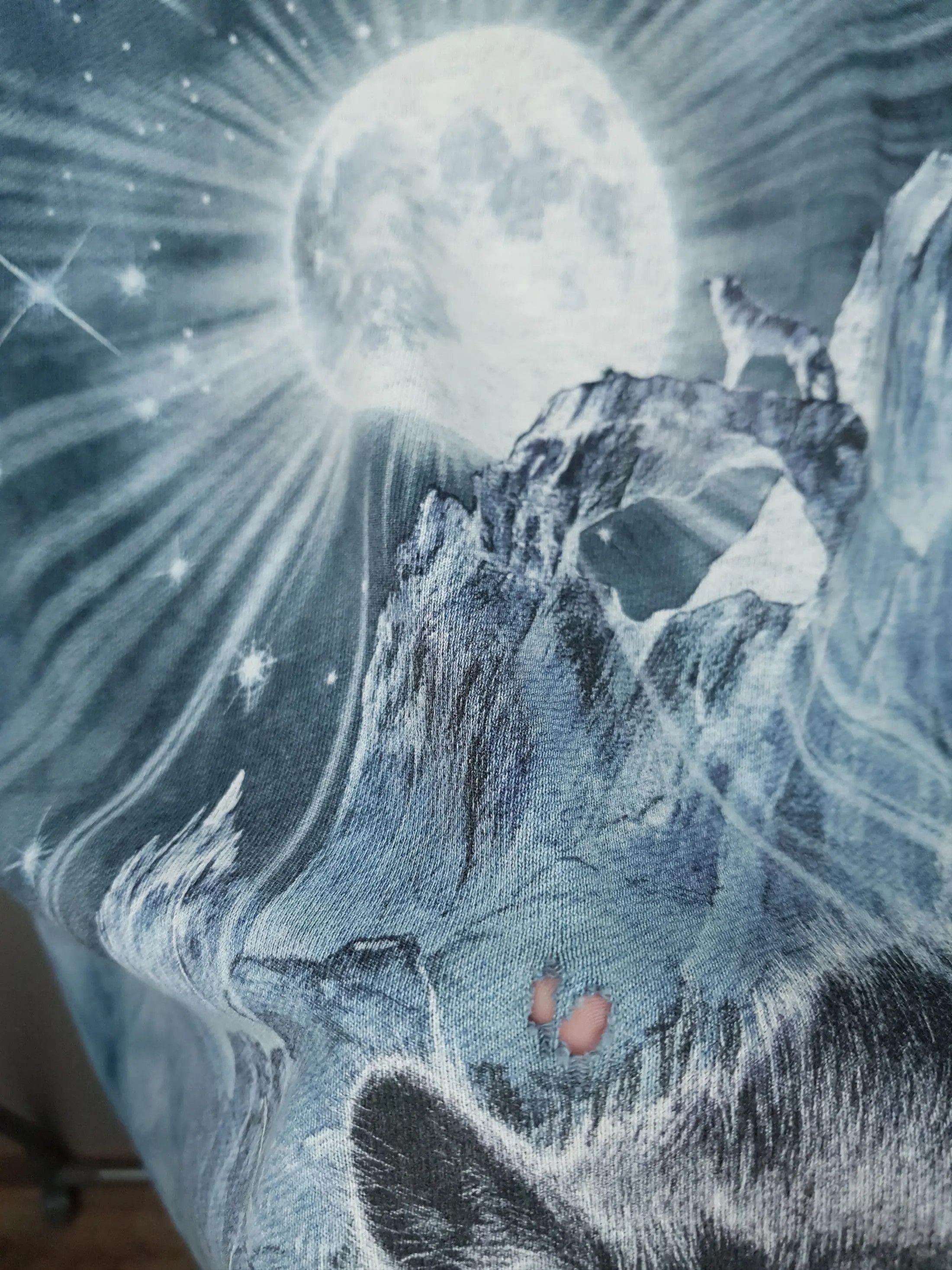 The Mountain Blue All Over Print Wild Wolf Distressed Sun Fade Tee Size US S / EU 44-46 / 1 - 3 Thumbnail