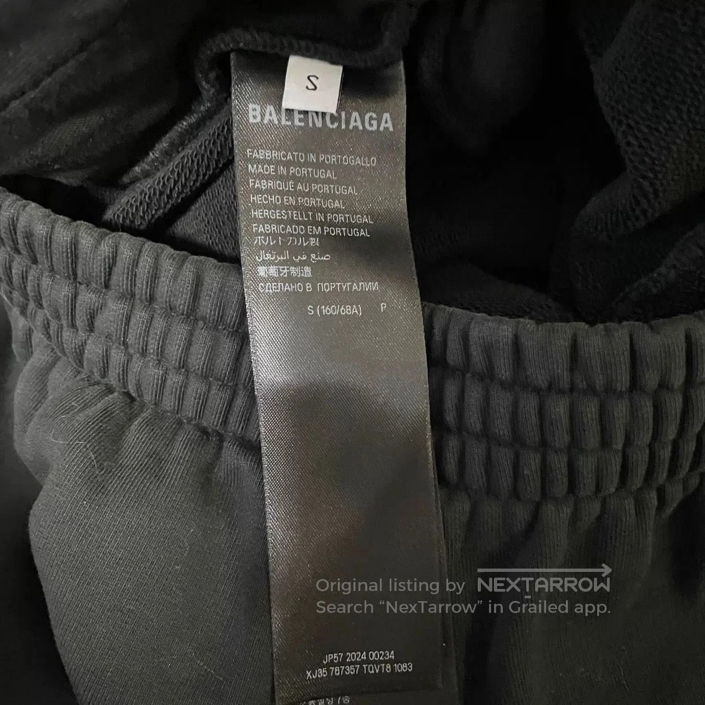 Balenciaga Black Sweatpants with White Logo. Size US 30 / EU 46 - 4 Thumbnail