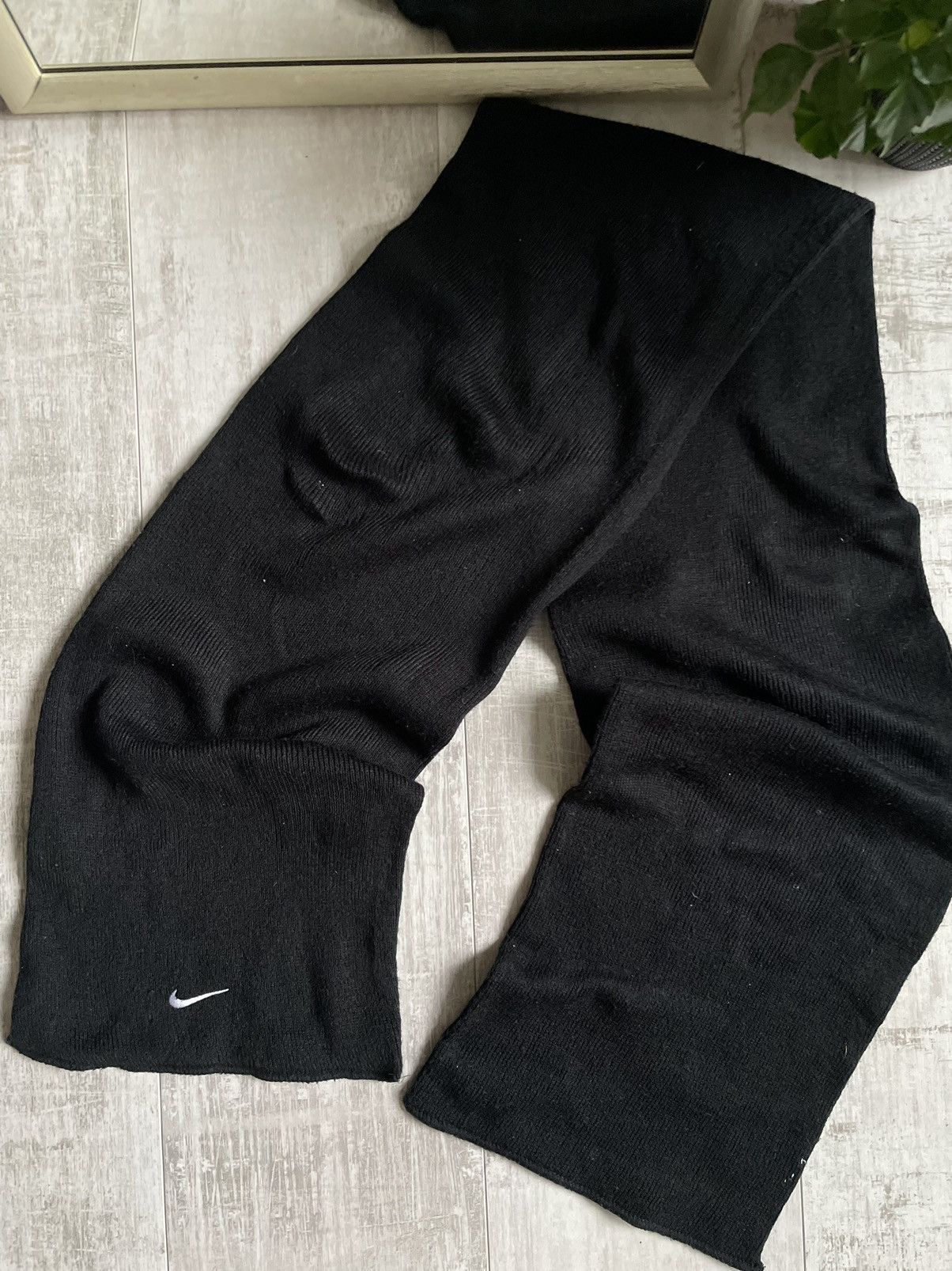 Nike × Vintage Nike Vintage Swoosh Y2K Scarf 90’s Drill Black Size ONE SIZE - 3 Thumbnail