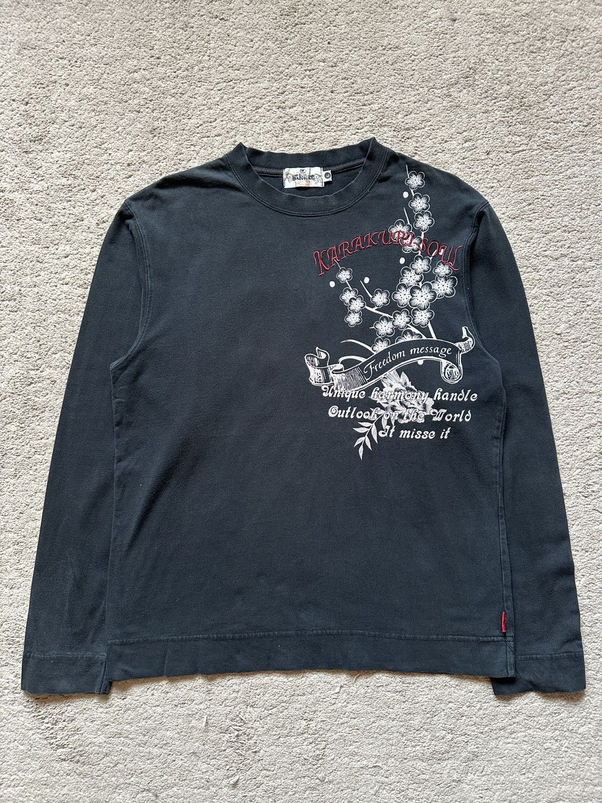 Karakuri Tamashii 1990s Vintage Karakuri Tamashi Soul Eagle Embroidered Tshirt Size US L / EU 52-54 / 3 - 1 Thumbnail