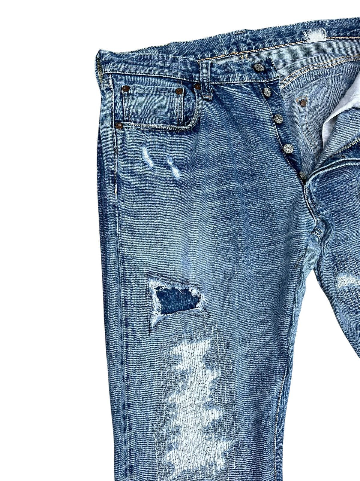 Sugar Cane Trashed Vintage Sugar Cane Distress Denim Selvedge Jeans Size US 33 - 8 Thumbnail