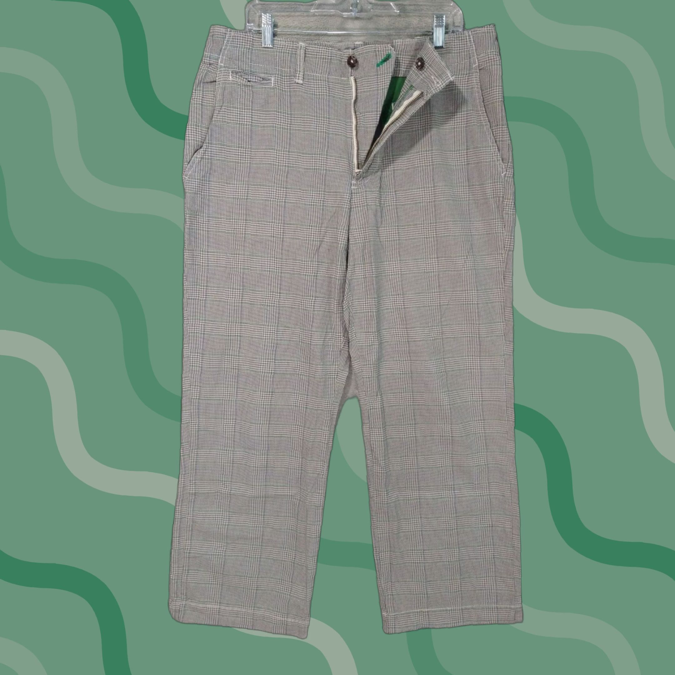 American Eagle Outfitters American Eagle Outfitters Pants Mens 34x30 Plaid Windowpane Wide Leg Flat Front Mid Rise Chino Casual Mens Size US 34 / EU 50 - 1 Thumbnail