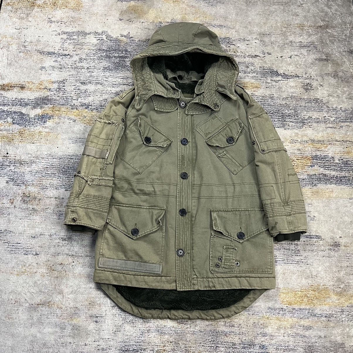 Zadig & Voltaire ZADIG & VOLTAIRE HOODED BRITISH ARMY PATCHWORK PARKA JACKET Size XS / US 0-2 / IT 36-38 - 1 Thumbnail