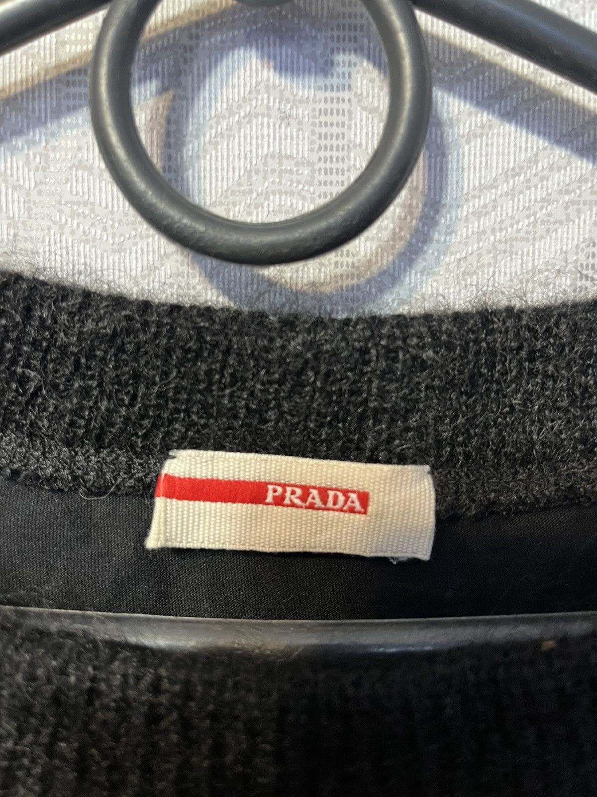 Prada PRADA Woman’s Black Cotton LongSleeve Blouse Mohair Collar Size XS / US 0-2 / IT 36-38 - 7 Thumbnail